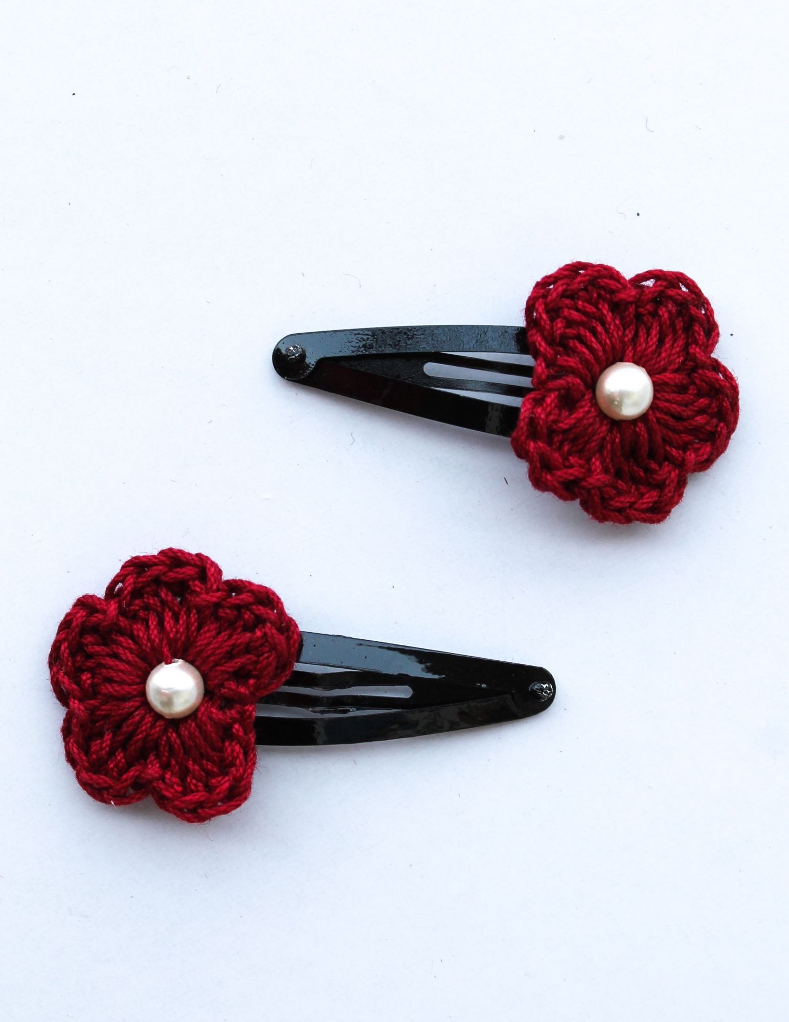 Handmade Crochet Stone Tic Tac Hair Pins for girls - Brown Woonie
