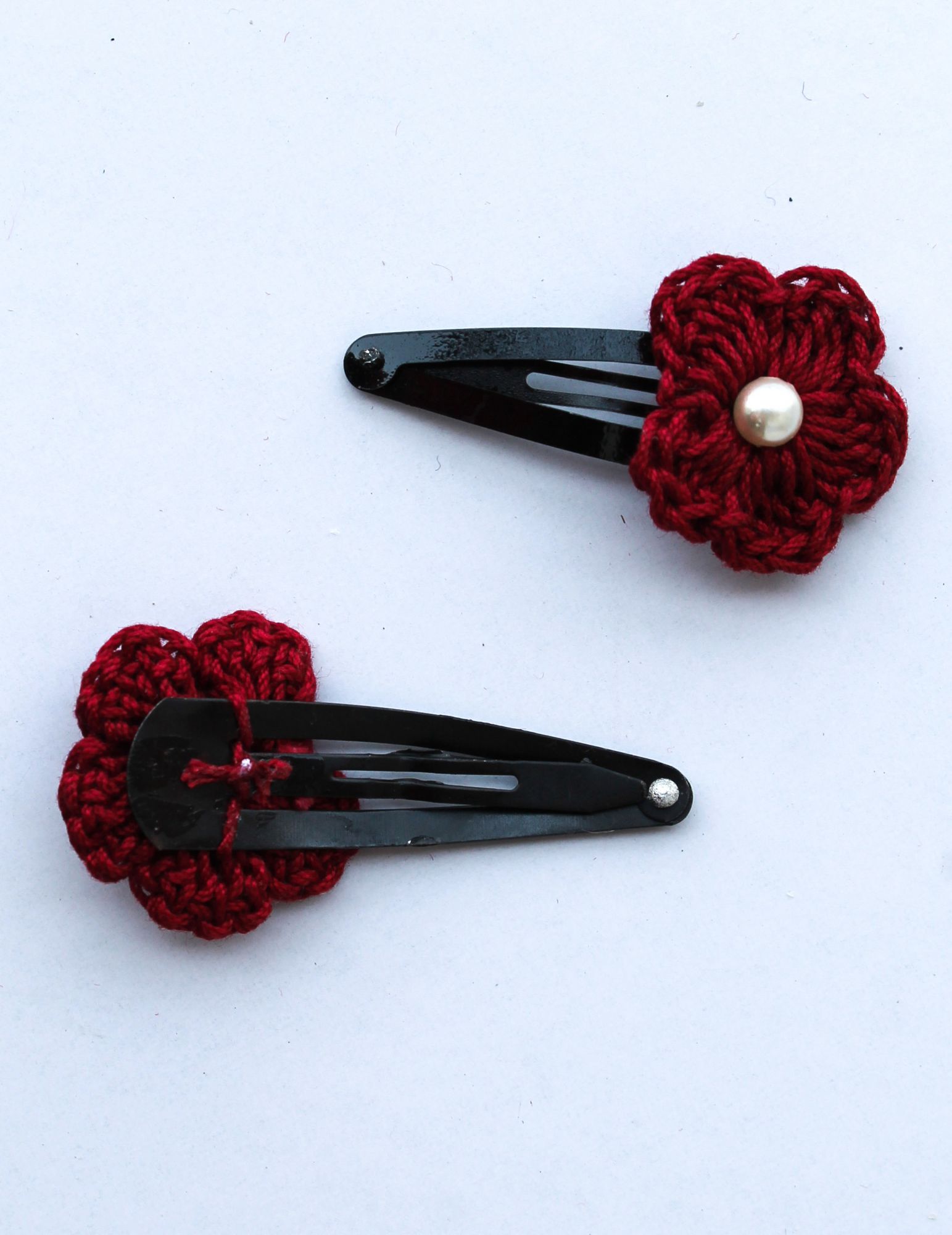 Handmade Crochet Stone Tic Tac Hair Pins for girls - Brown Woonie