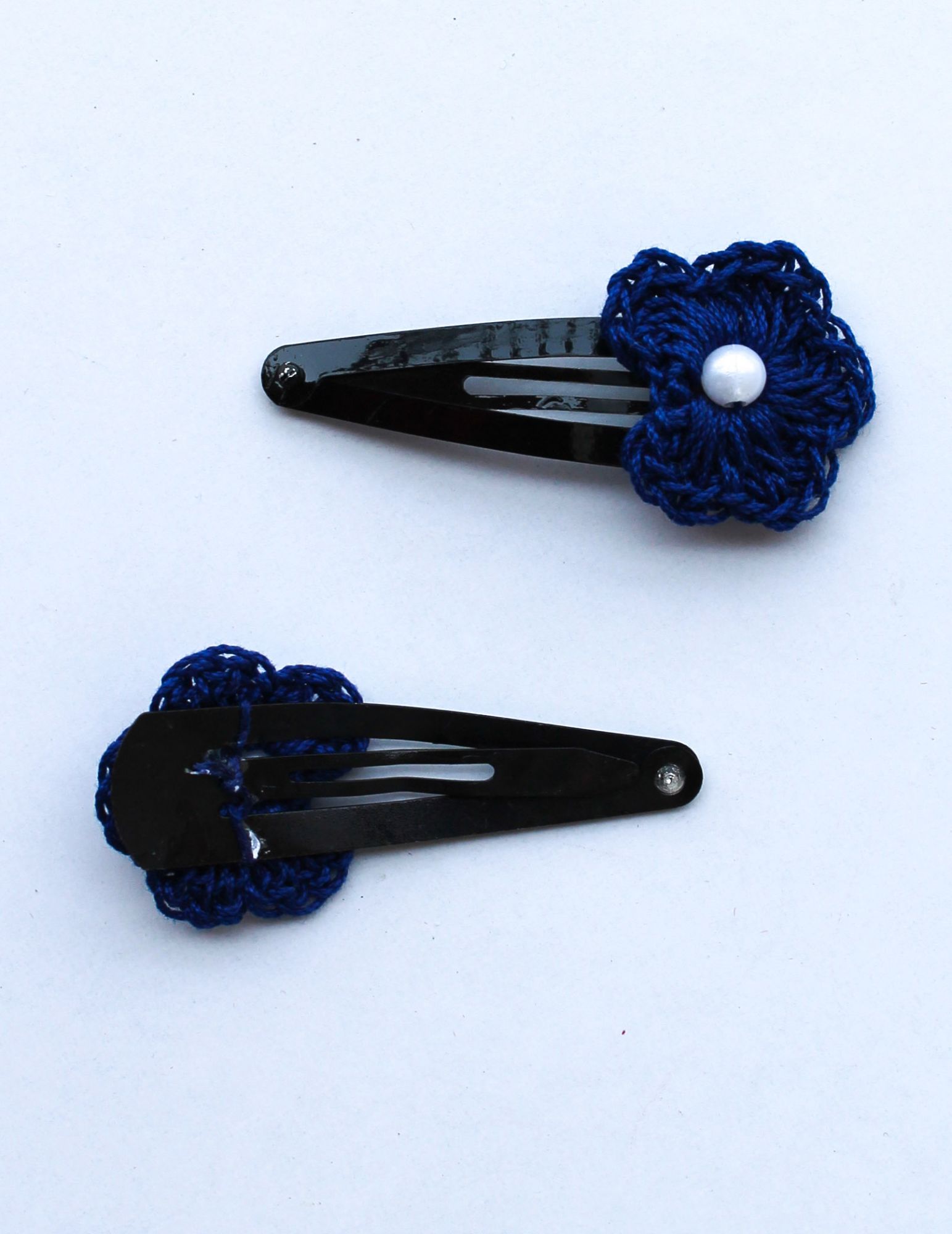 Handmade Crochet Big Stone Tic Tac Hair Pins for girls - Blue Woonie