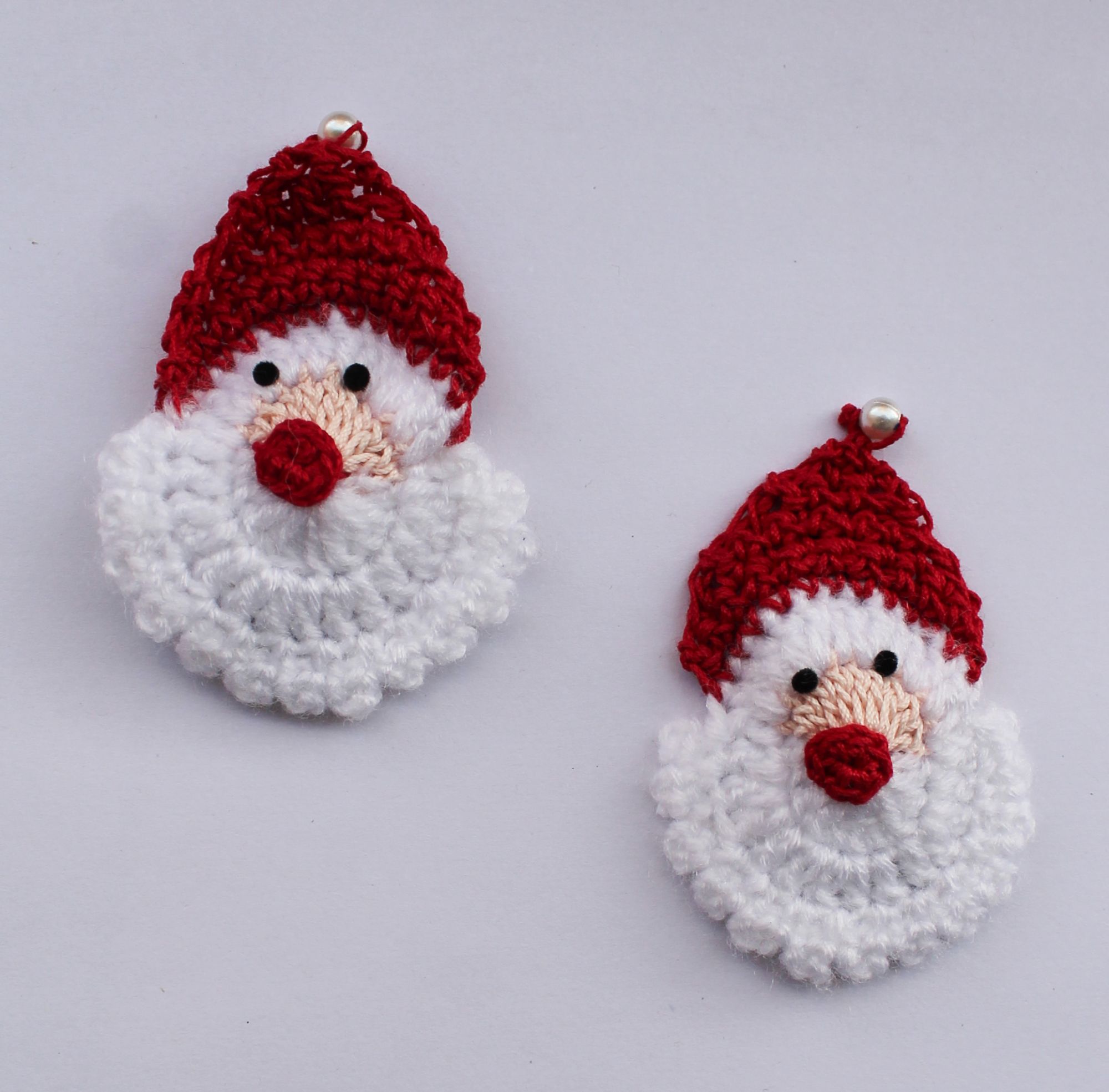 Woonie Handmade Set of 2 Santa Hair Clips - Red