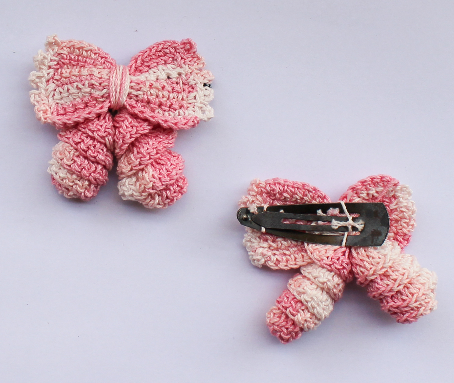 Woonie Handmade Set of 2 Bow Hair Clips - Pink