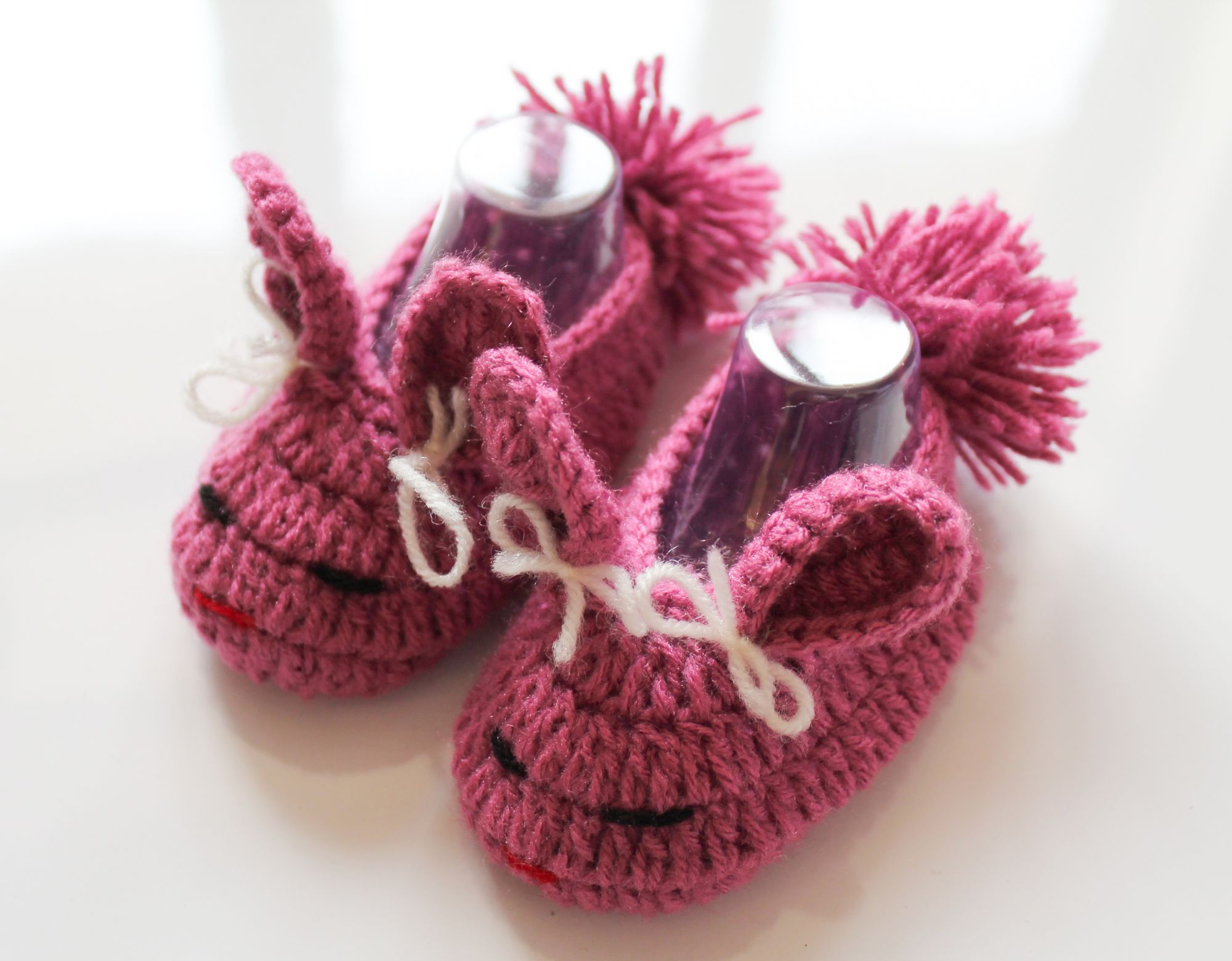 Woonie Handmade Purple Bunny Booties