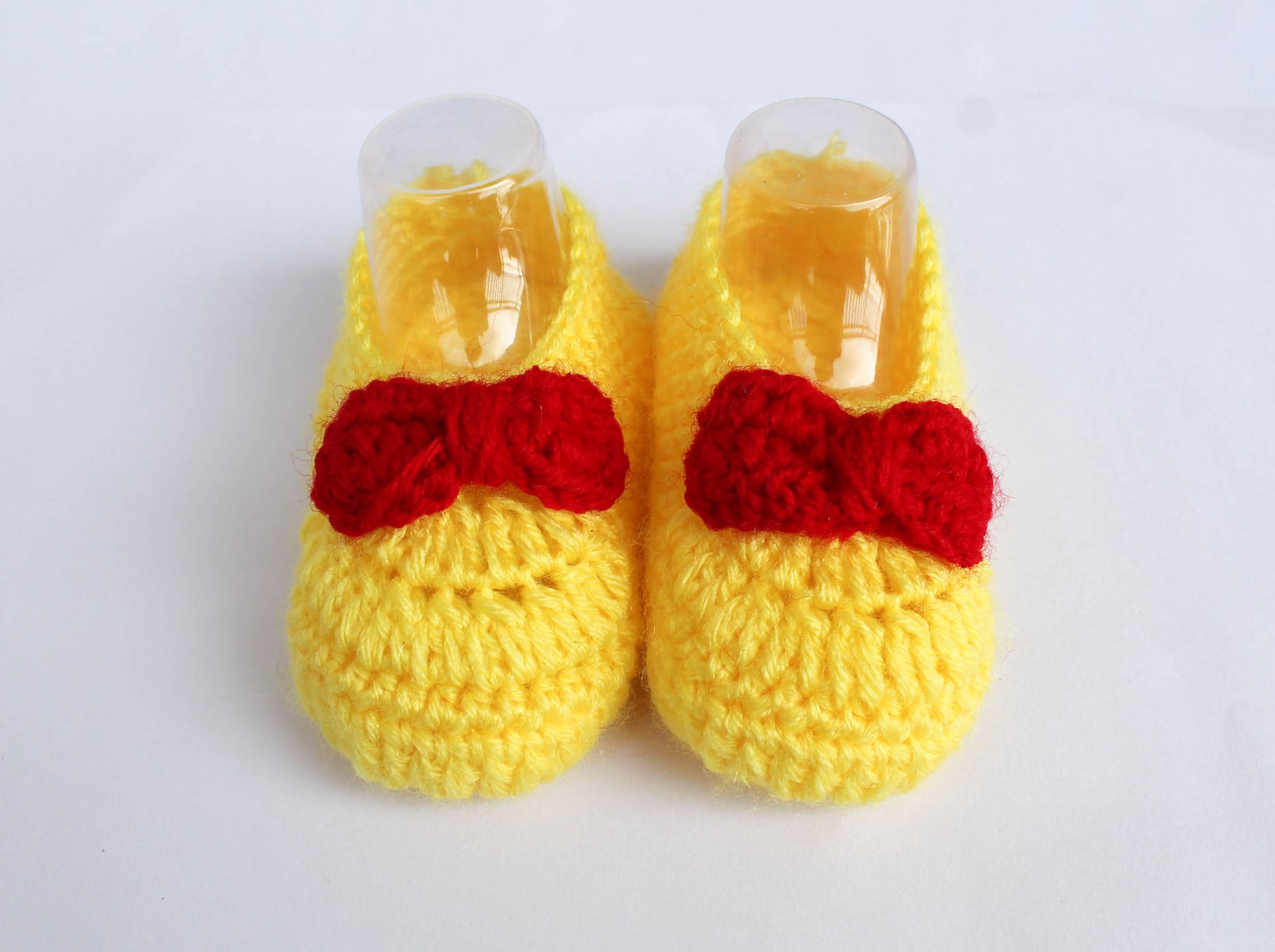 Woonie Handmade Bow Booties - Yellow