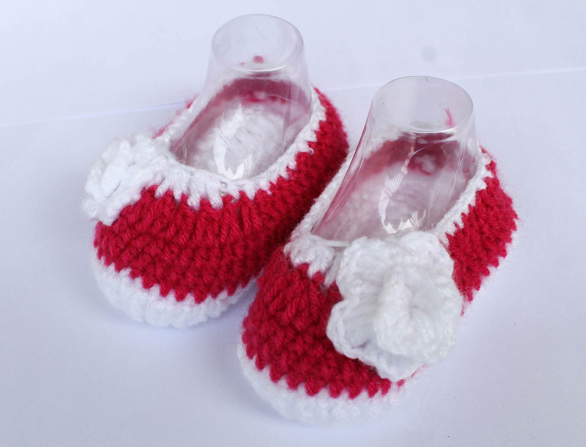 Woonie Handmade Flower Booties - Red
