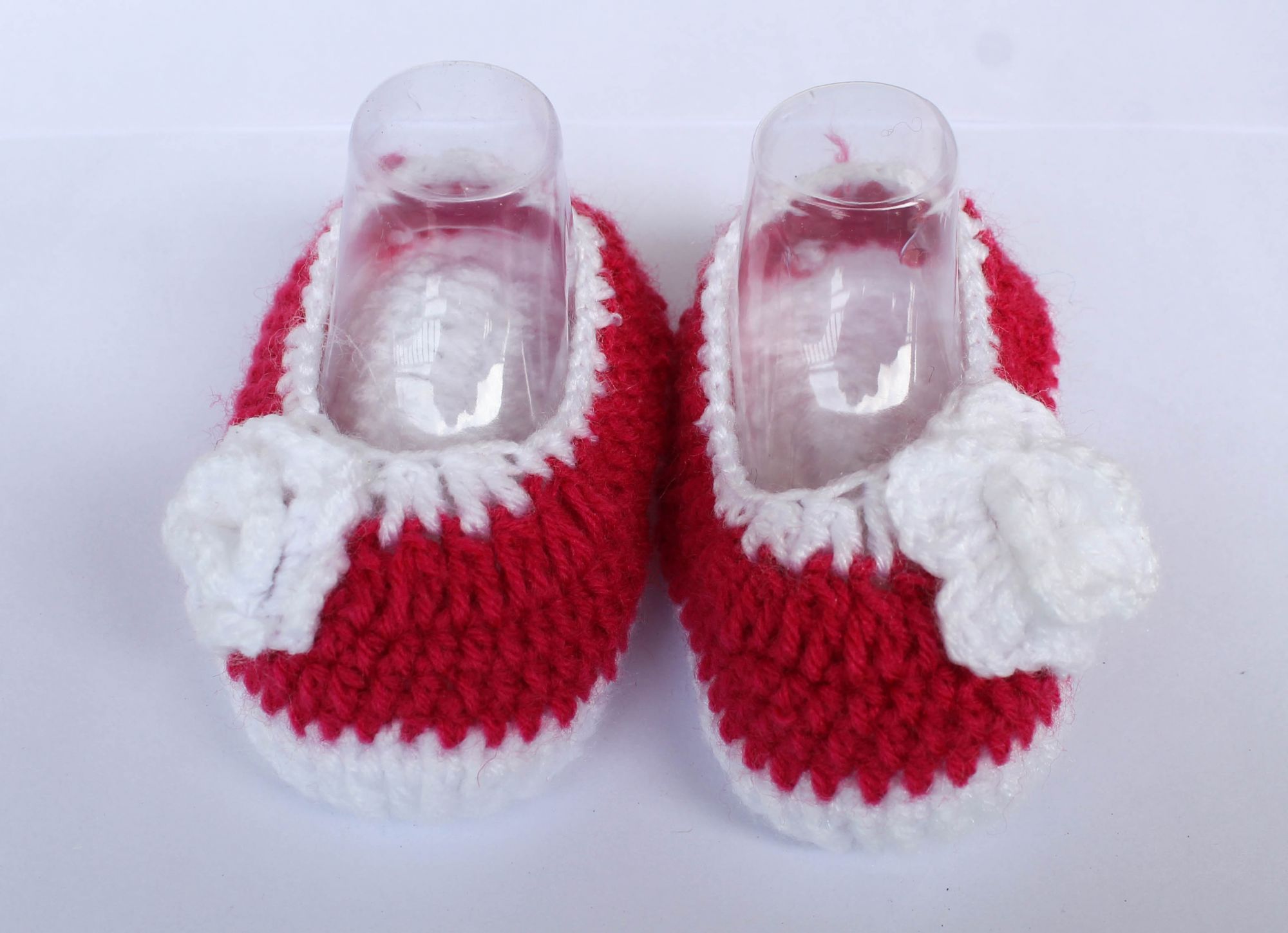 Woonie Handmade Flower Booties - Red