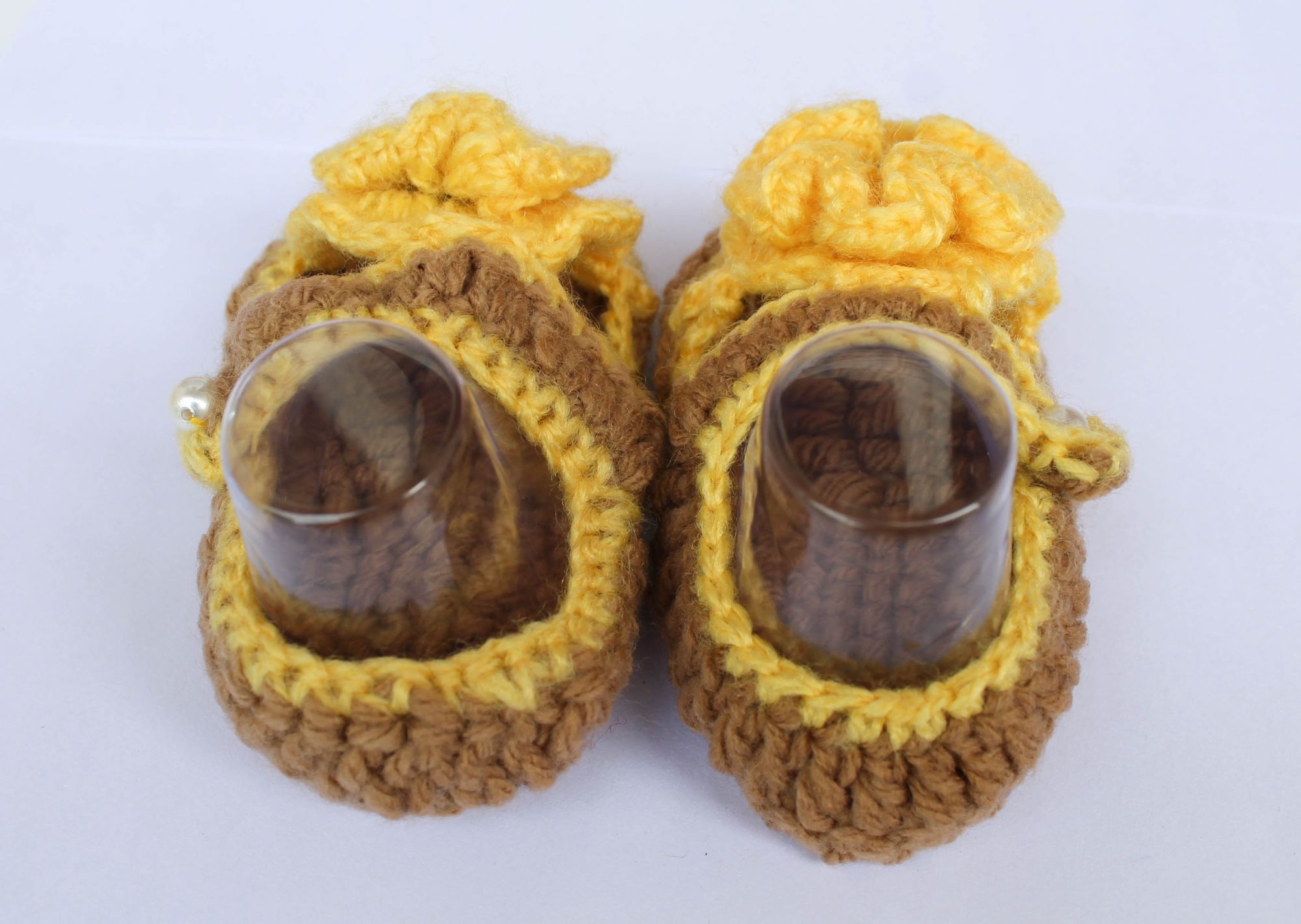 Woonie Handmade Floral Booties - Yellow