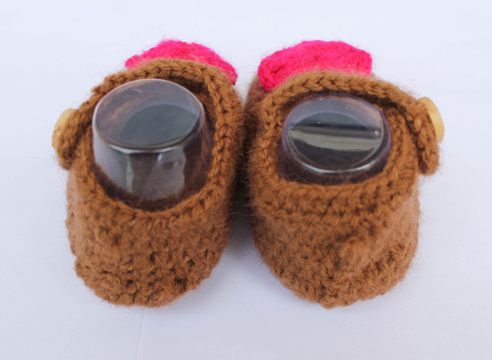 Woonie Handmade Heart Booties - Brown