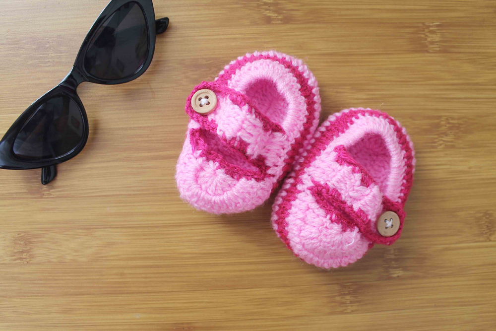 Pink Handmade Woolen Booties