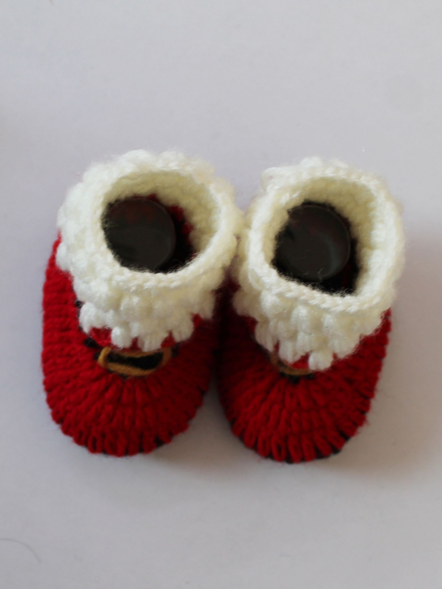 Woonie Handmade Santa Theme Booties-Red