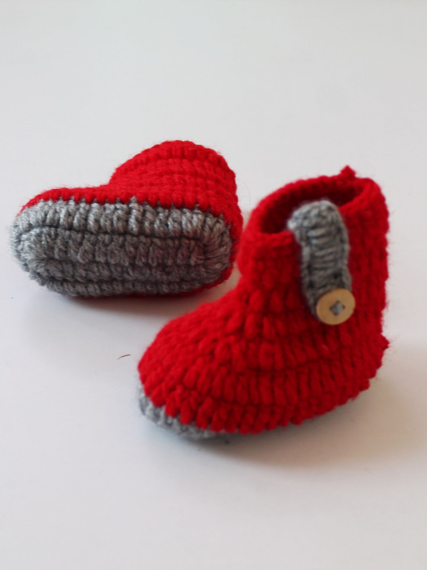 Woonie Handmade Solid Booties - Red
