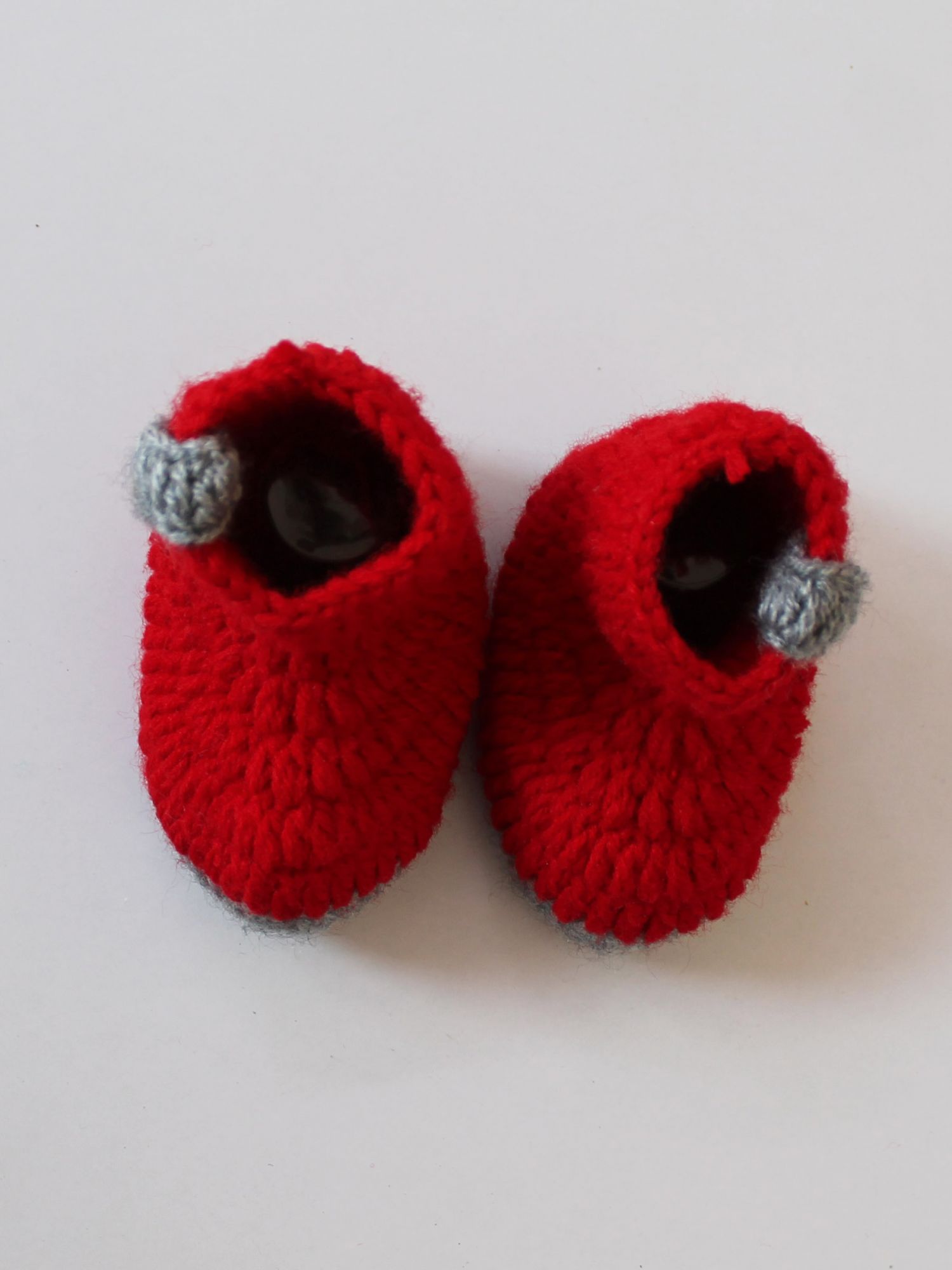 Woonie Handmade Solid Booties - Red