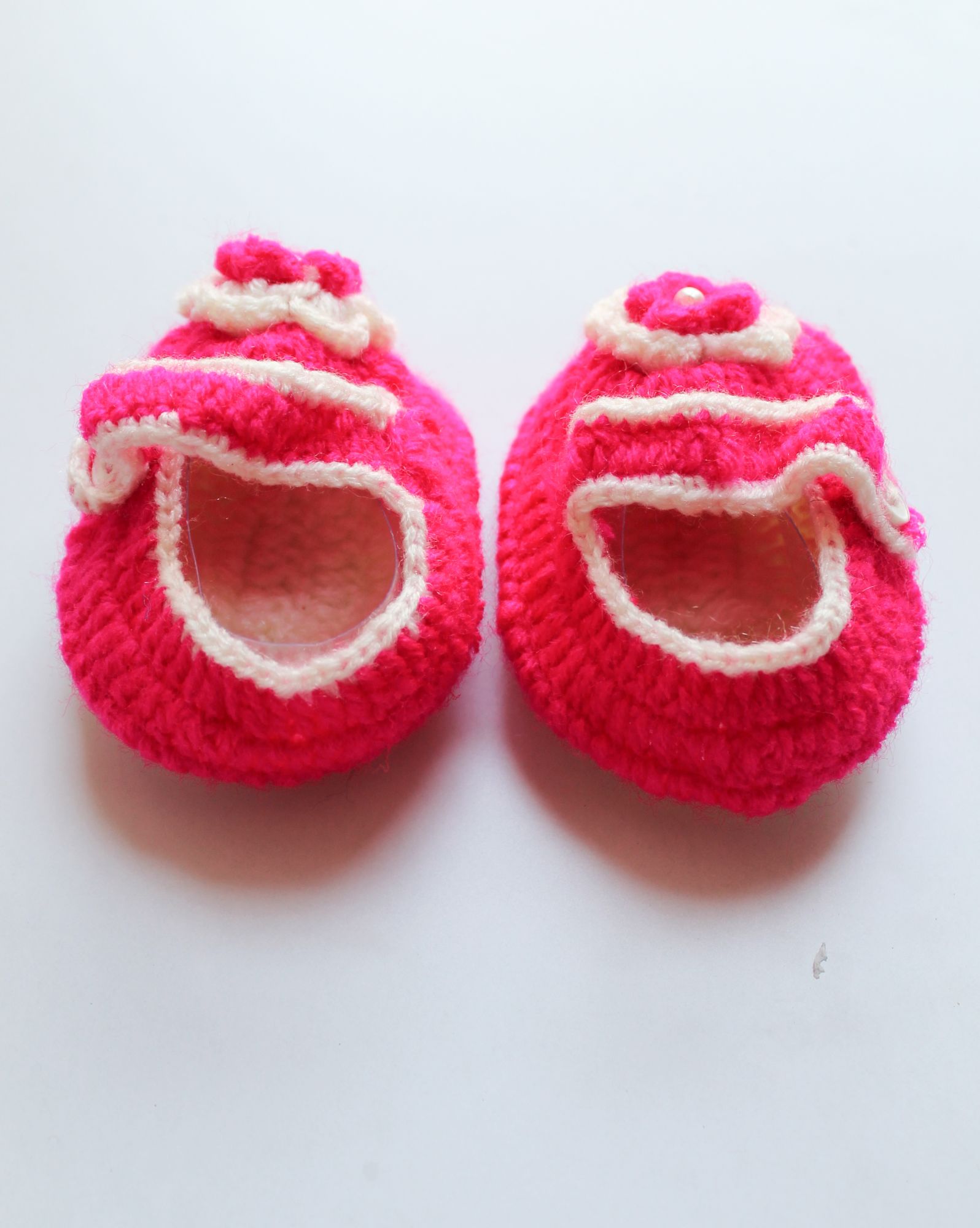 Woonie Handmade Flower Design Booties - Pink