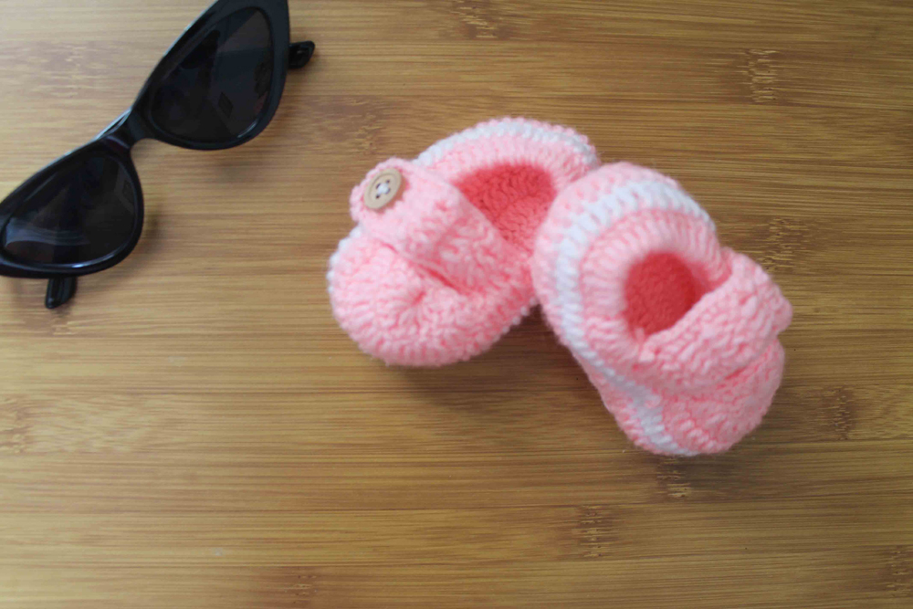 Peach Stylish Handmade Wollen Booties