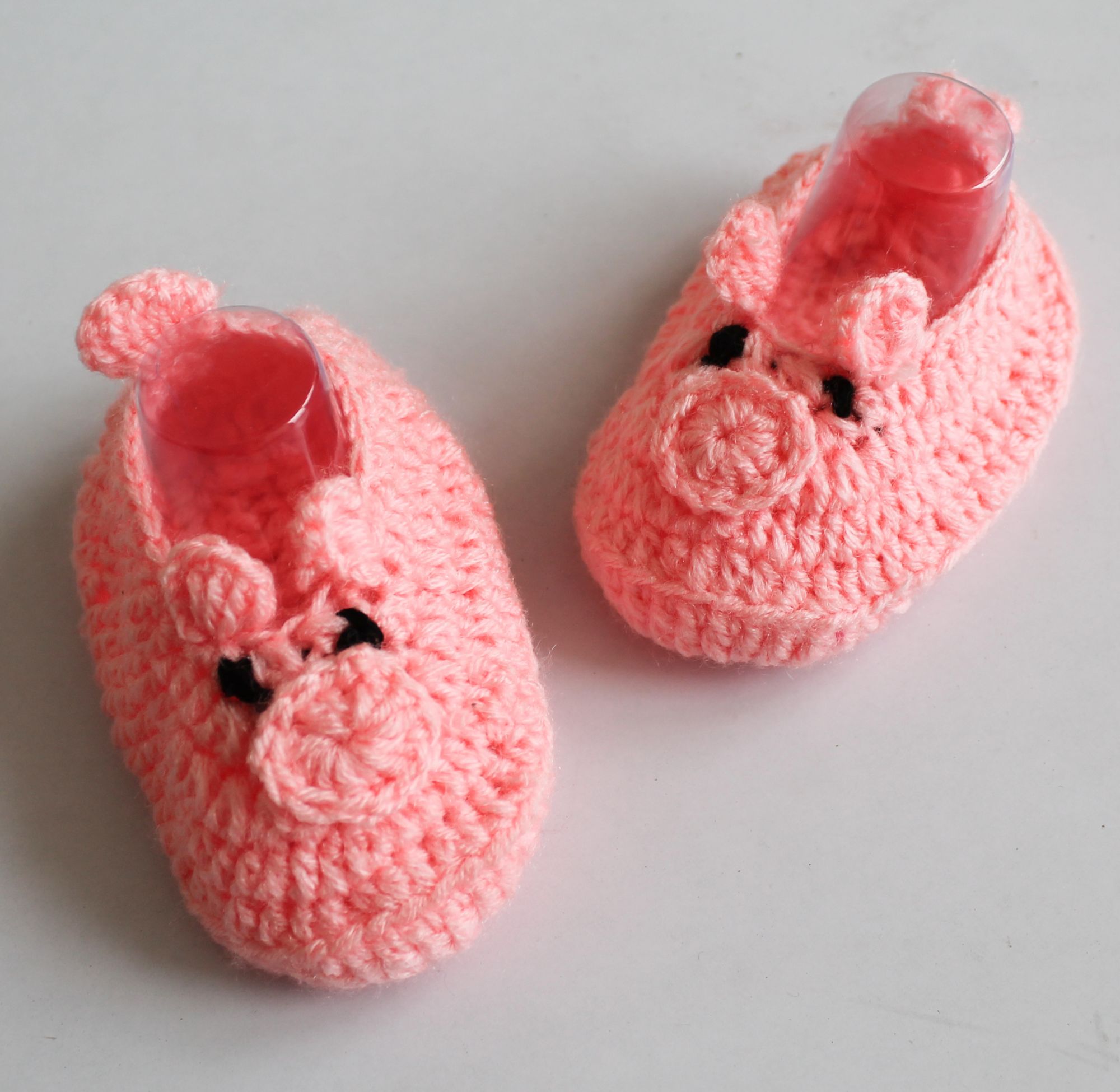 Woonie Flower Design Booties - Peach