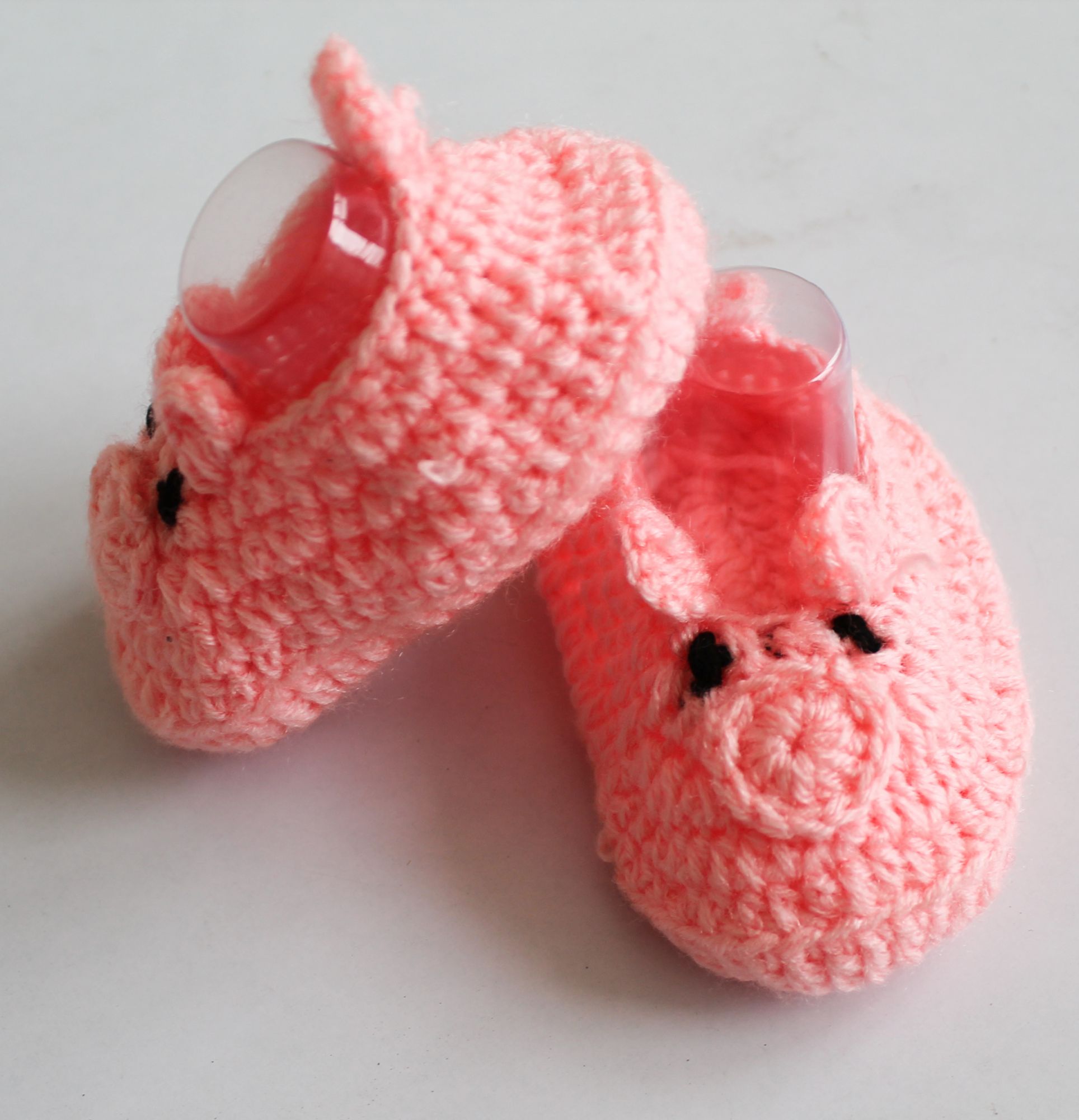 Woonie Flower Design Booties - Peach