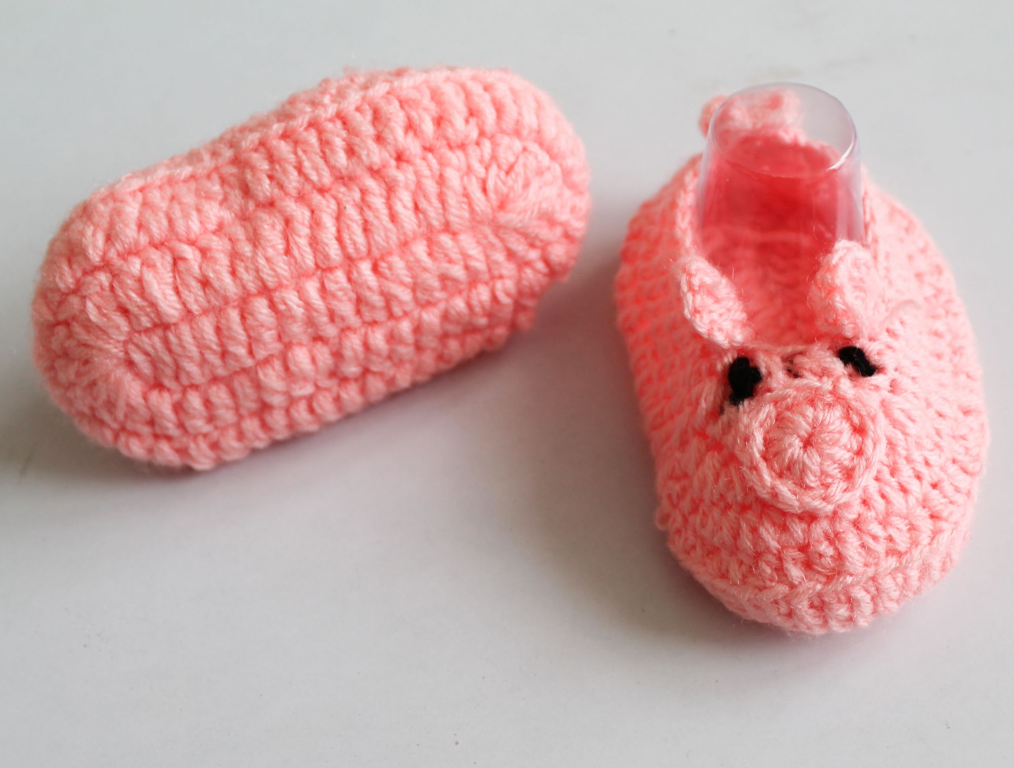 Woonie Flower Design Booties - Peach