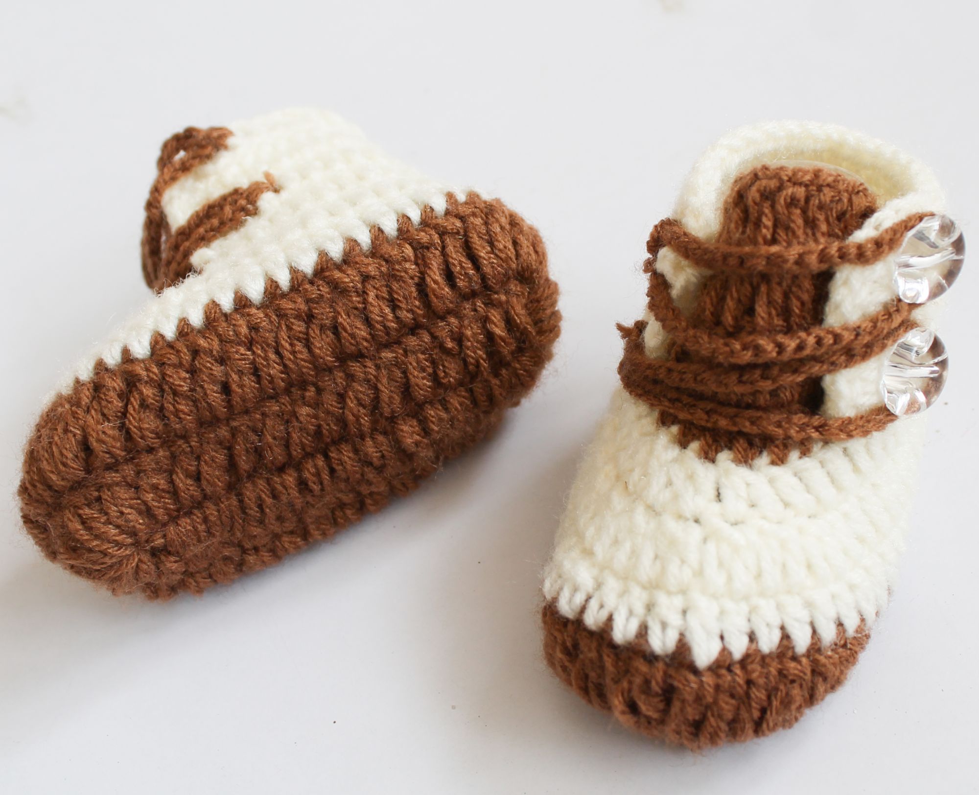 Woonie Color Block Booties - Cream Brown