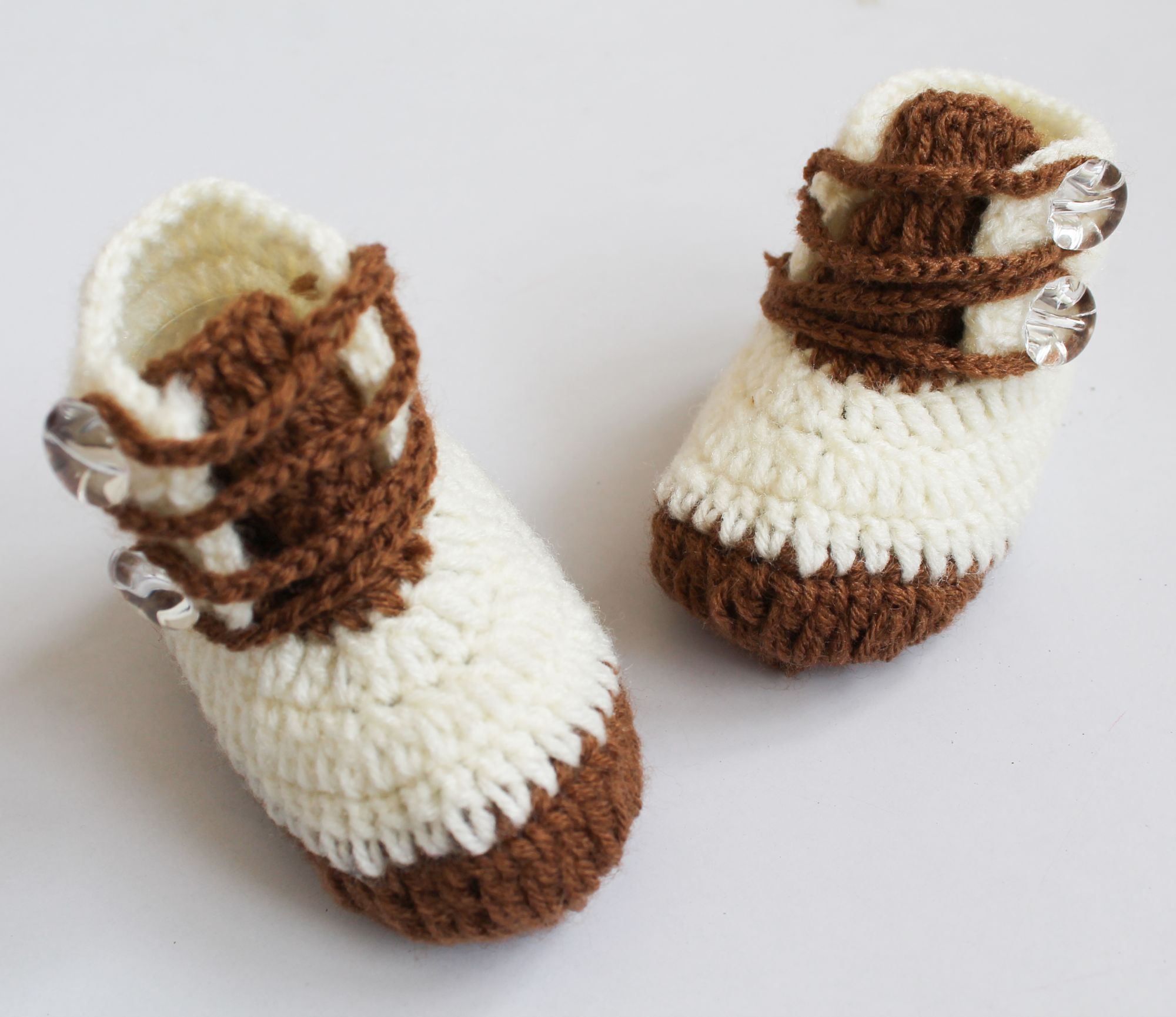 Woonie Color Block Booties - Cream Brown