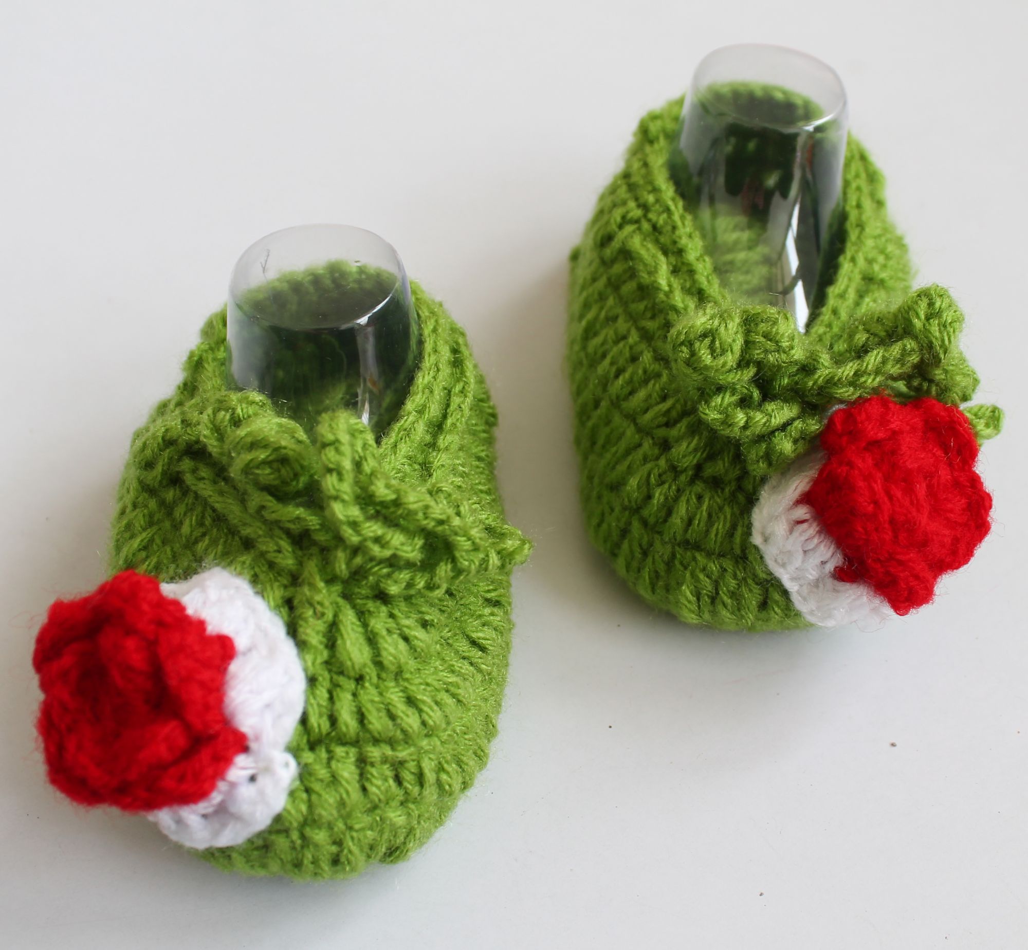 Woonie Handmade Flower Booties - Green