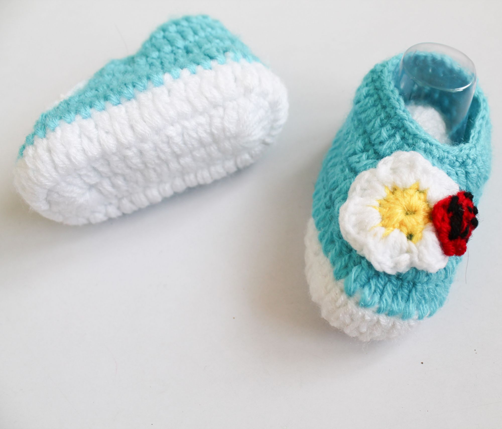 Woonie Handmade Flower Booties - Blue