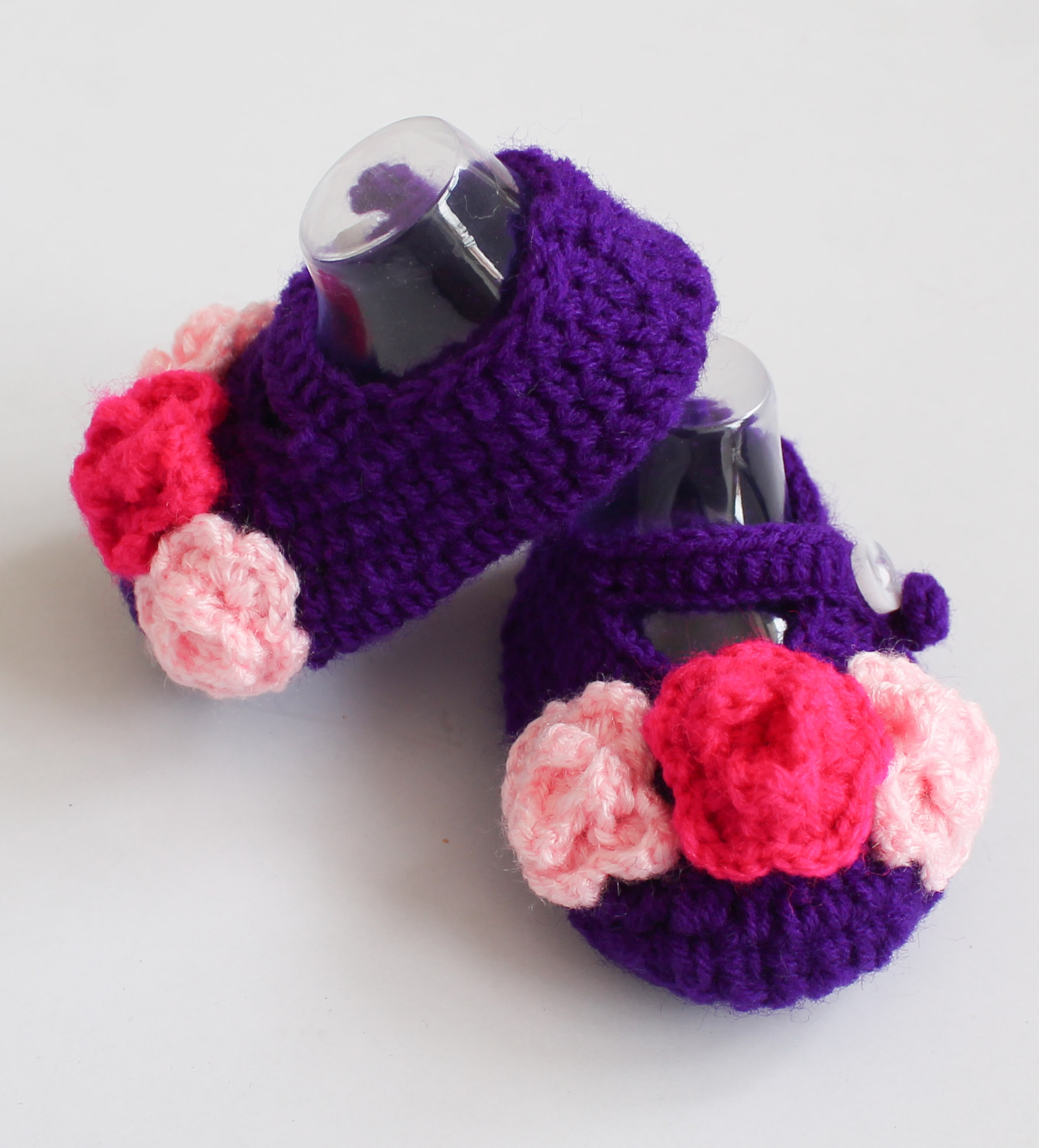 Woonie Handmade Flower Booties - Purple