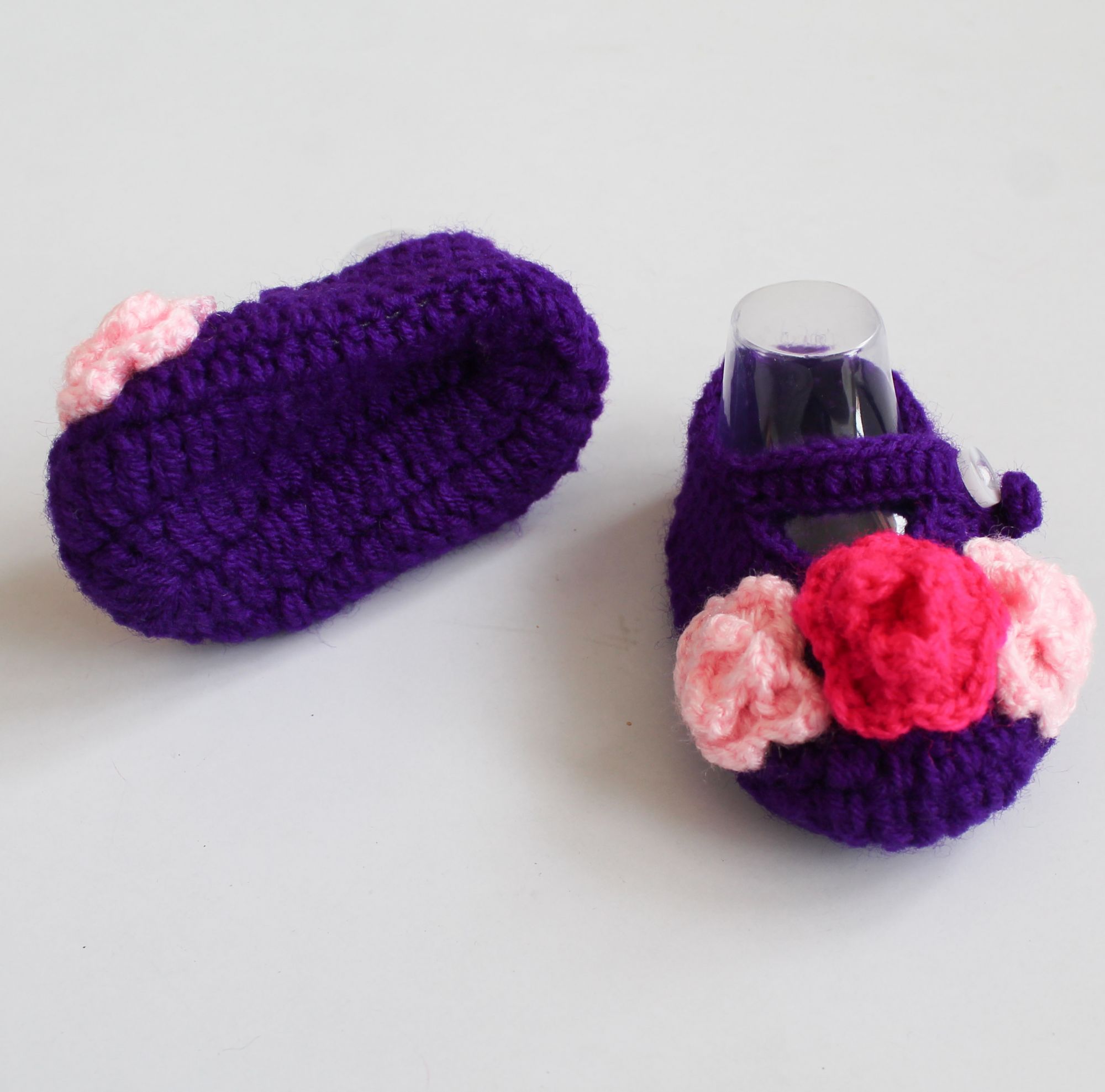 Woonie Handmade Flower Booties - Purple