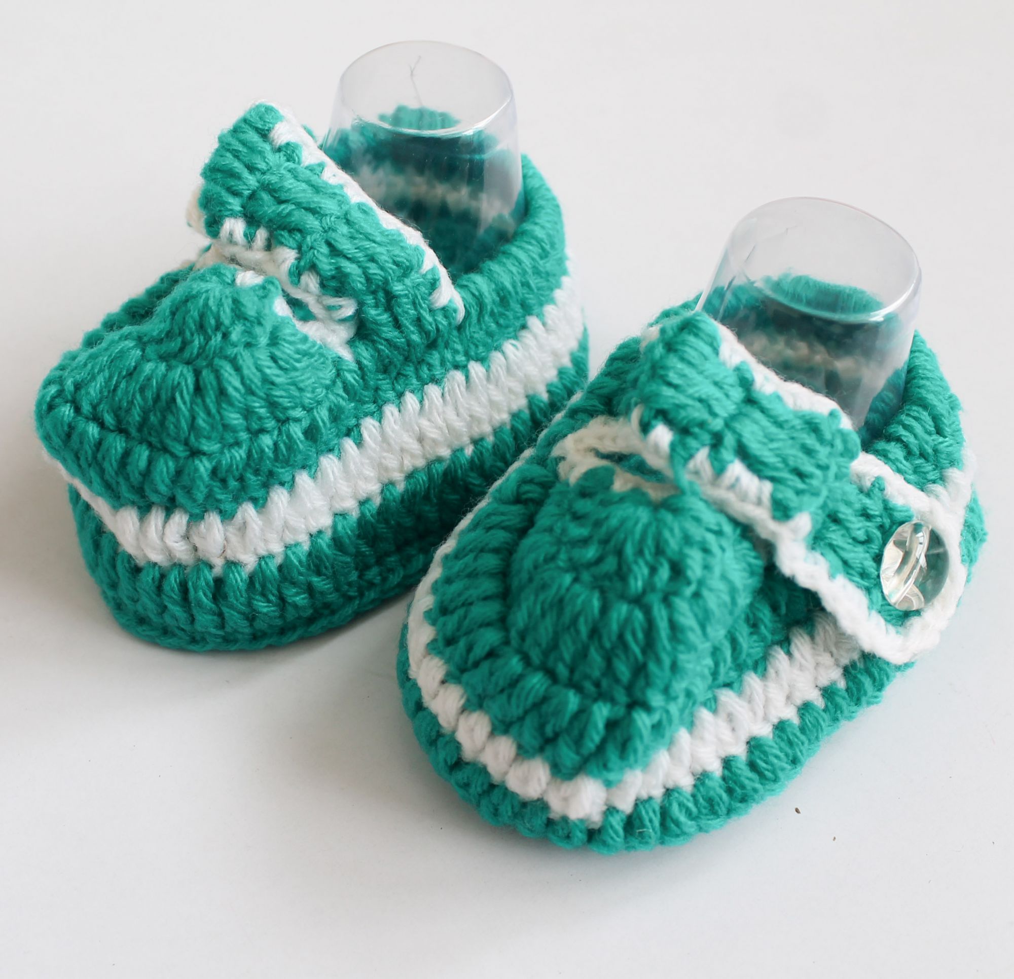 Woonie Handmade Color Block Booties - Green