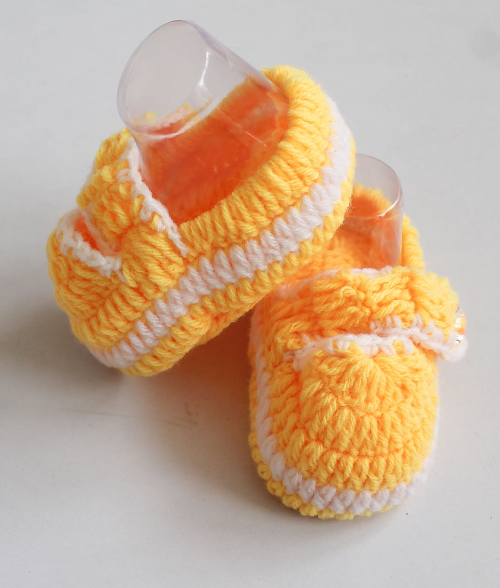 Woonie Handmade Color Block Booties - Yellow