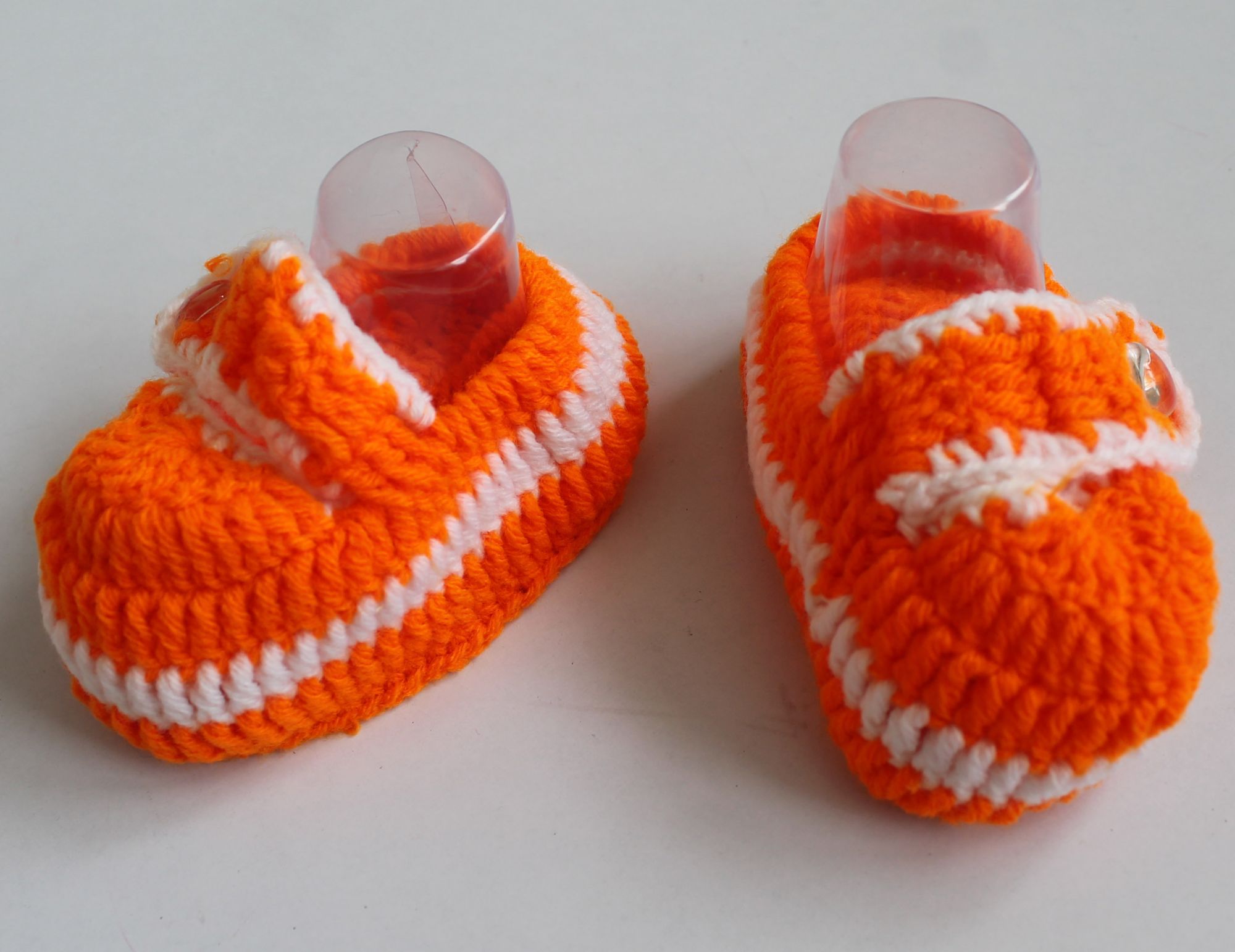 Woonie Handmade Color Block Booties - Orange