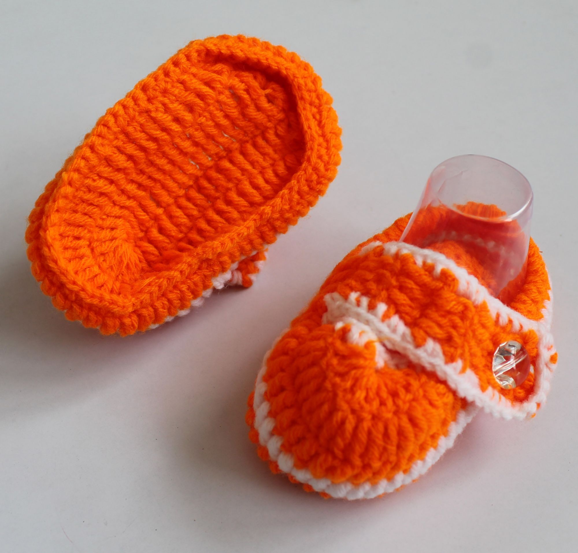Woonie Handmade Color Block Booties - Orange