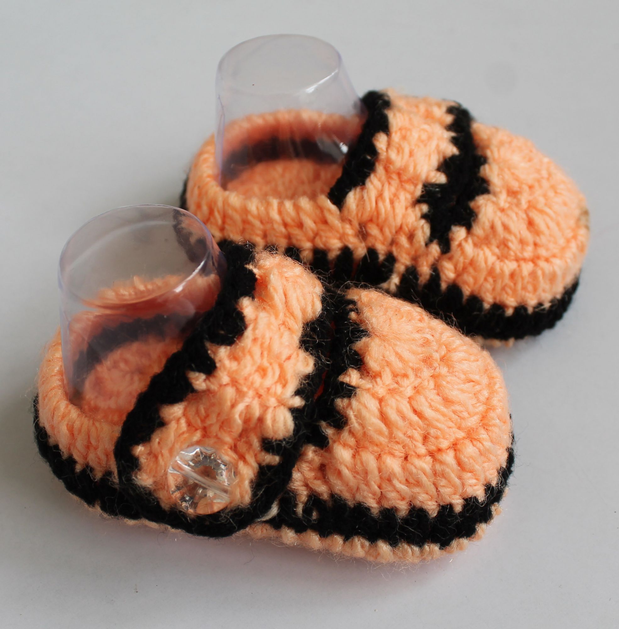 Woonie Color Block Booties - Orange