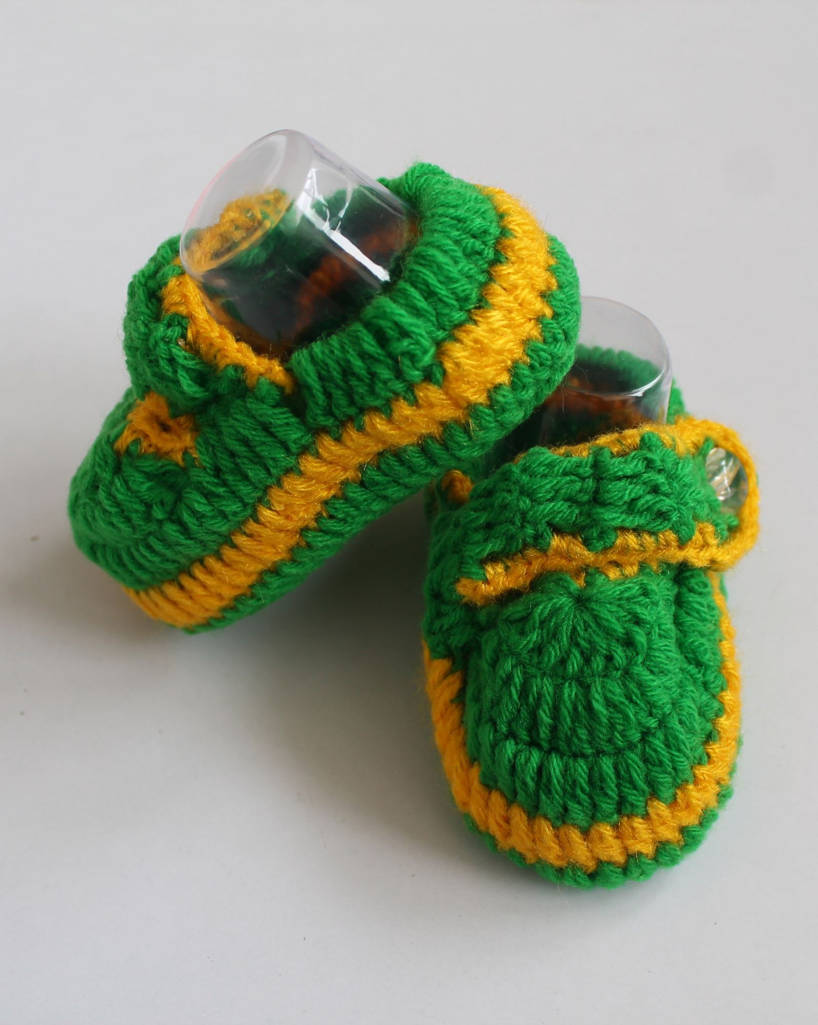 Woonie Handmade Knitted Booties - Green