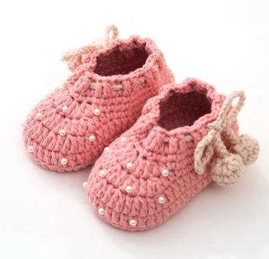 Woonie Handmade Pearl Detailing Booties-Rust
