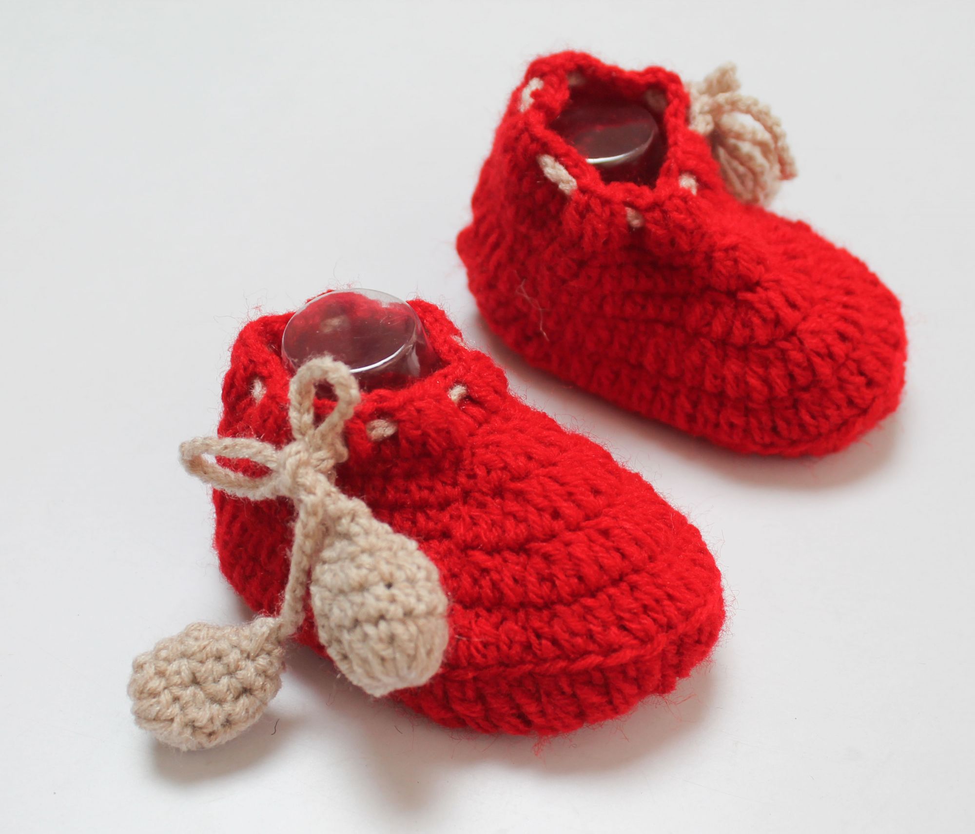 Woonie Solid Handmade Booties - Red