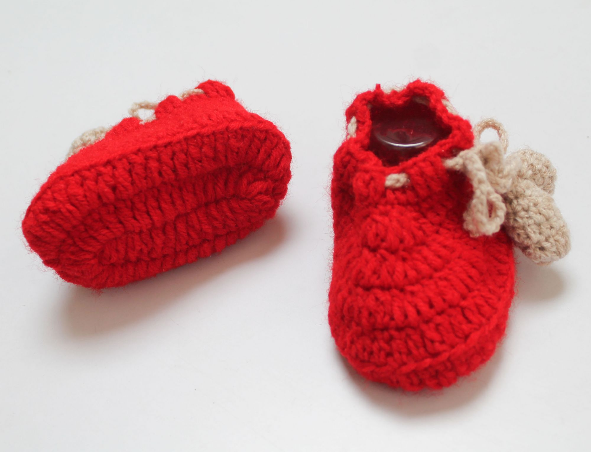 Woonie Solid Handmade Booties - Red