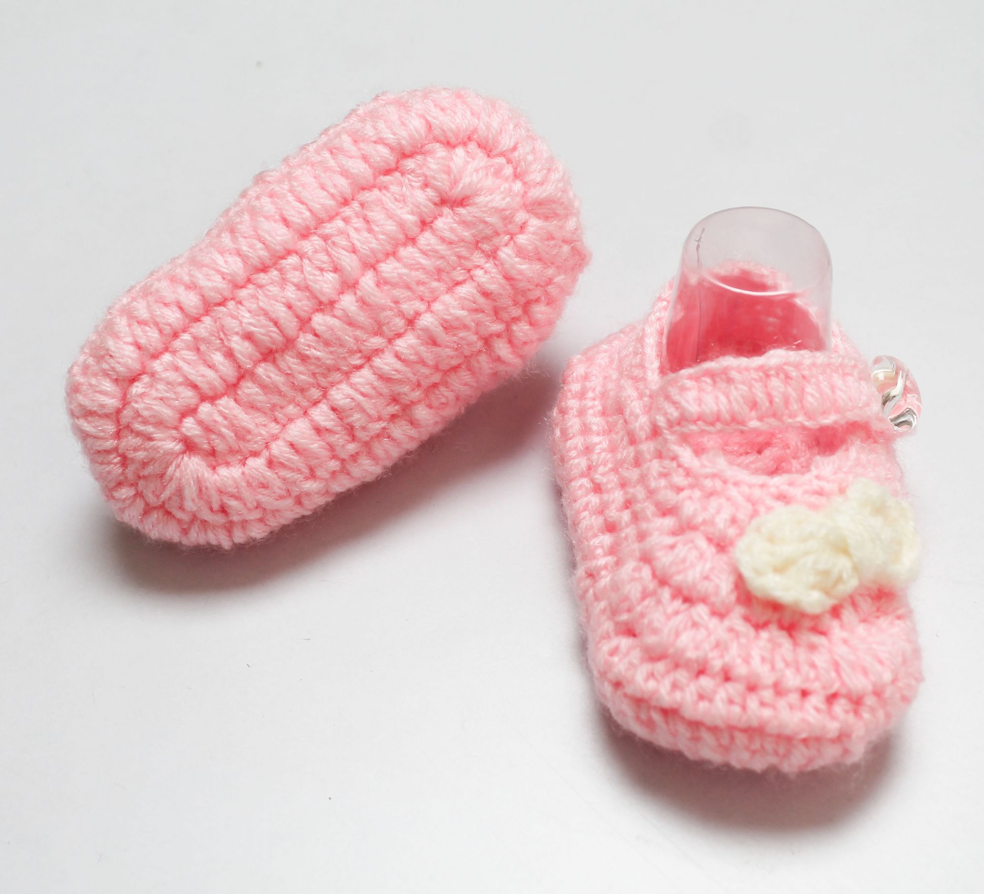 Woonie Handmade Bow Detailing Booties-Pink