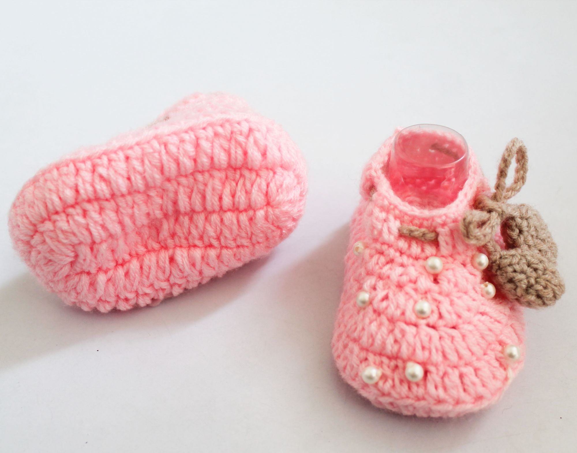 Woonie Pearl Detailed Booties - Pink