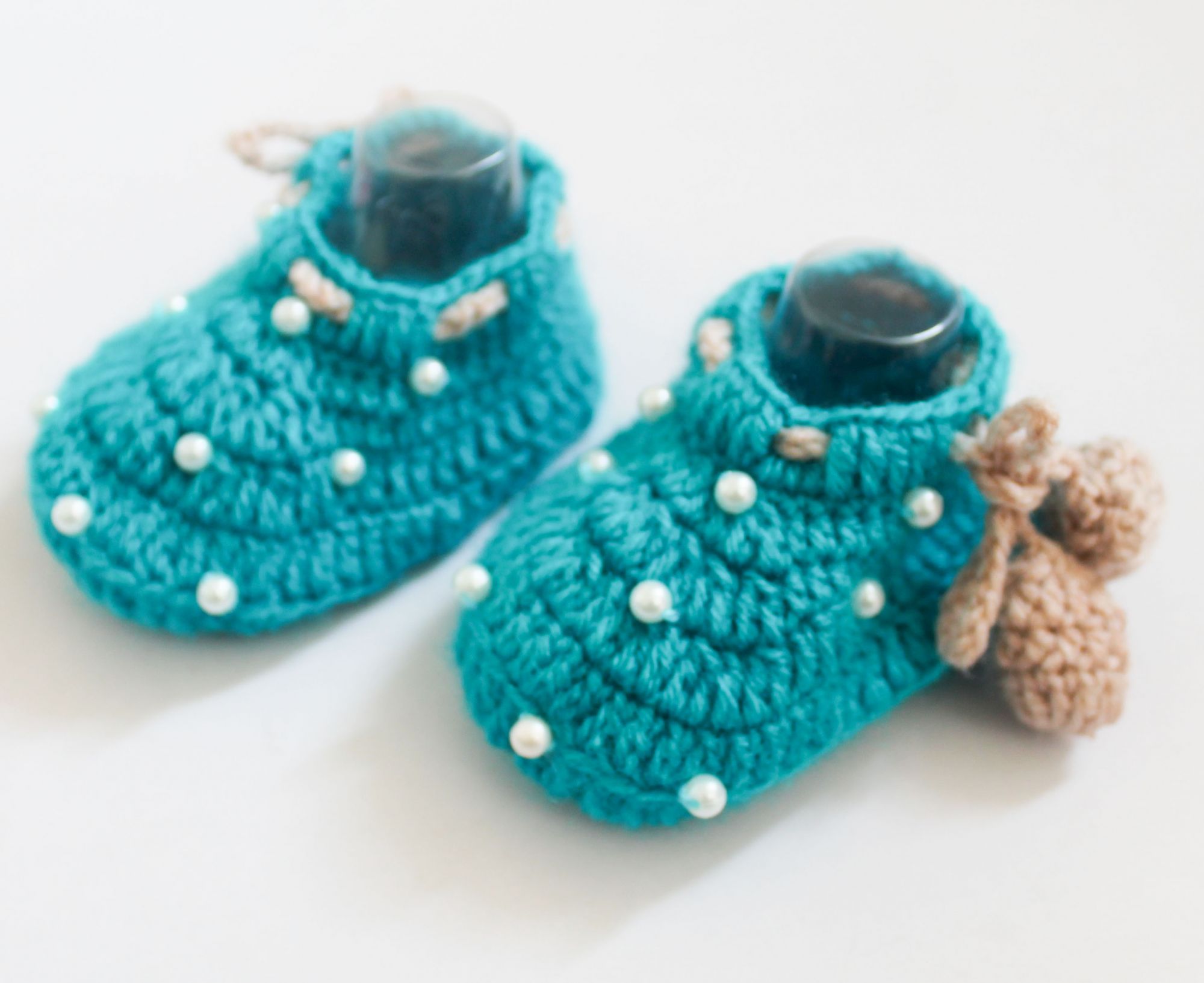 Woonie Pearl Detailed Booties - Blue