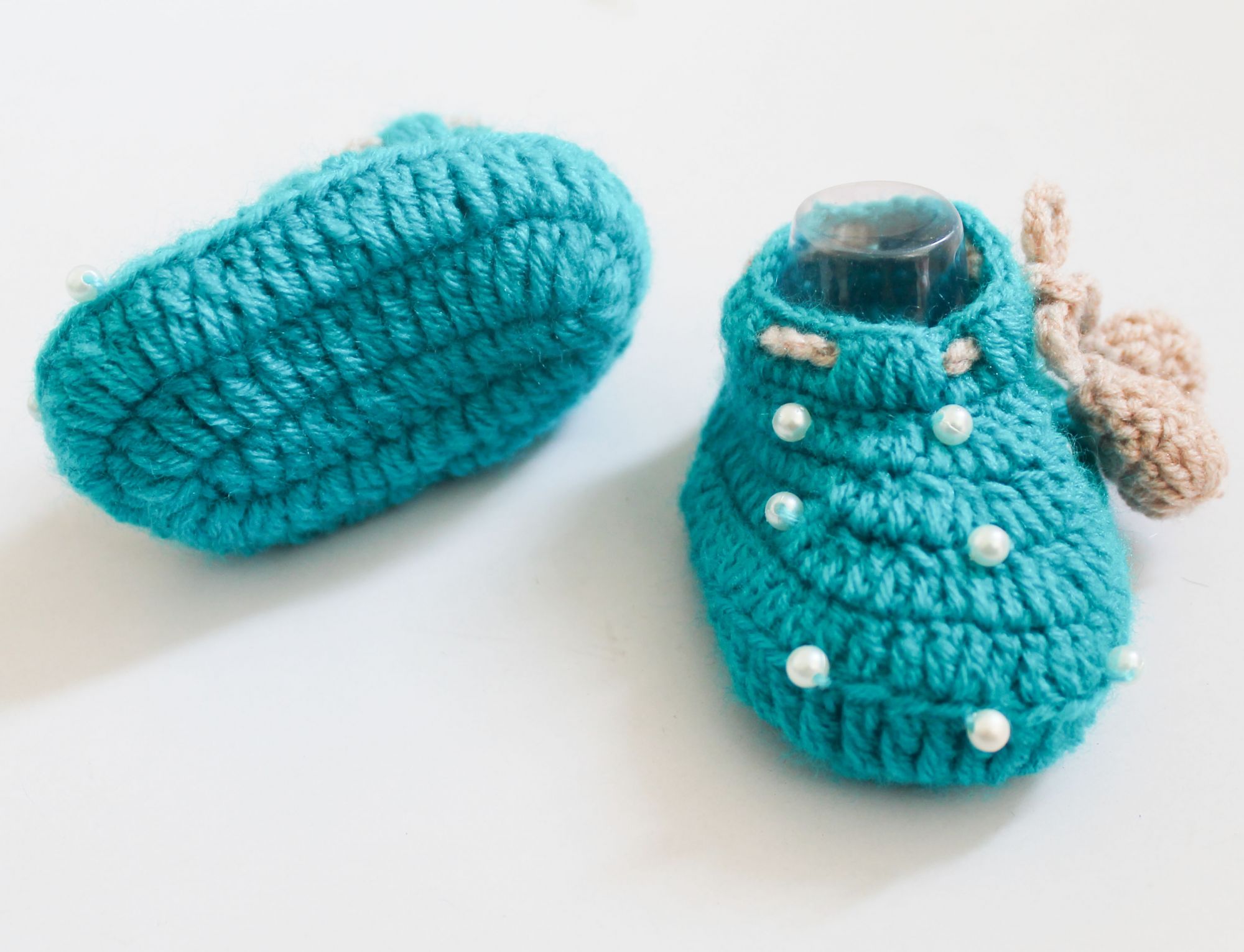 Woonie Pearl Detailed Booties - Blue