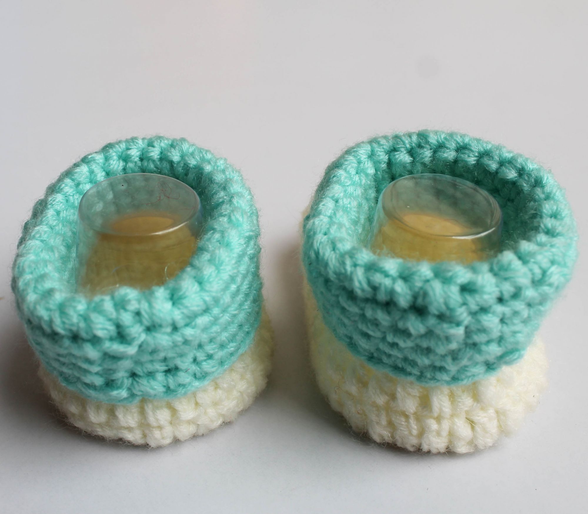 Woonie Handmade Dual Shaded Booties-Cream