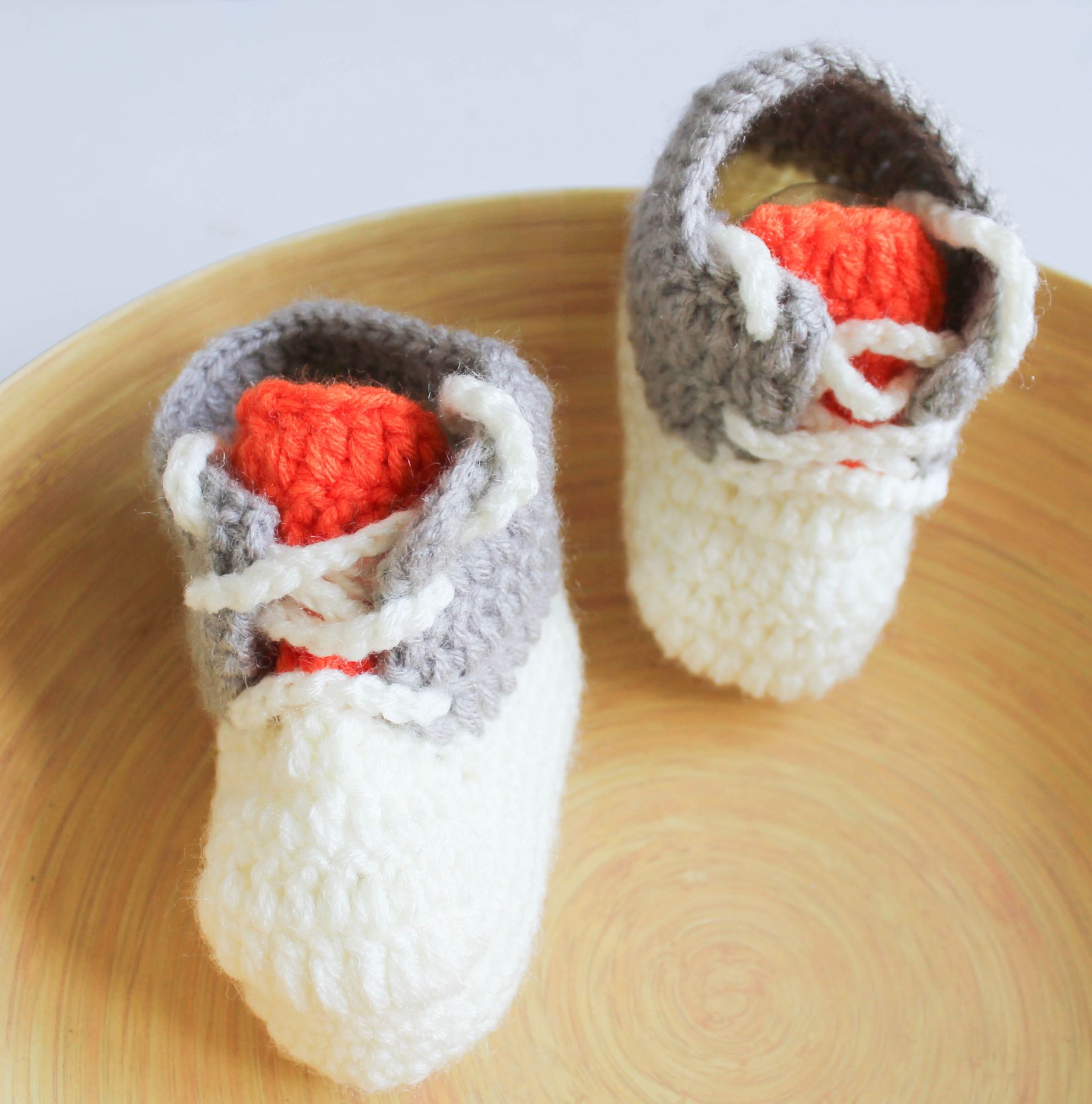 Woonie Handmade Shoes With Laces-Grey & Cream