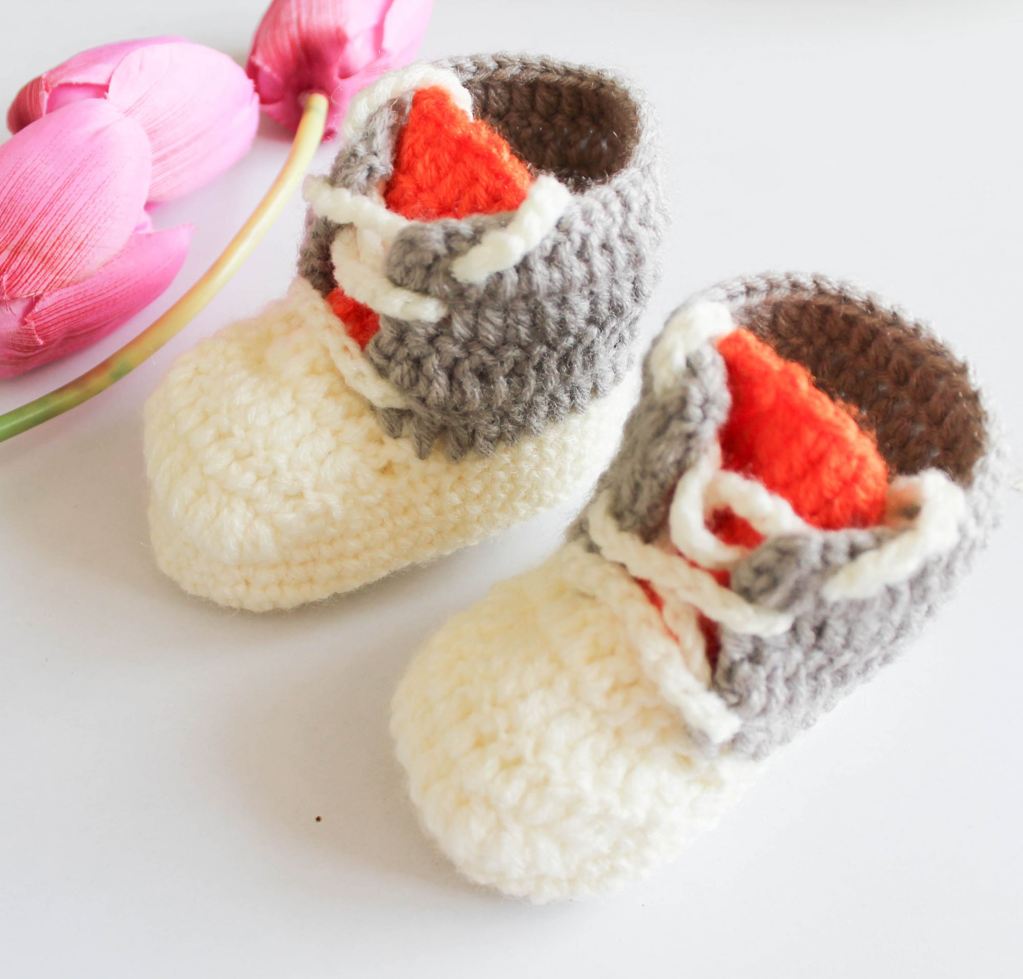 Woonie Handmade Shoes With Laces-Grey & Cream