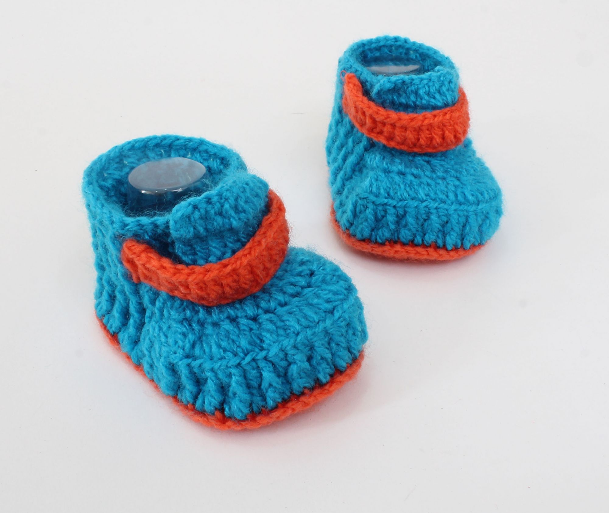 Woonie Handmade Contrast Colors Boots-Blue