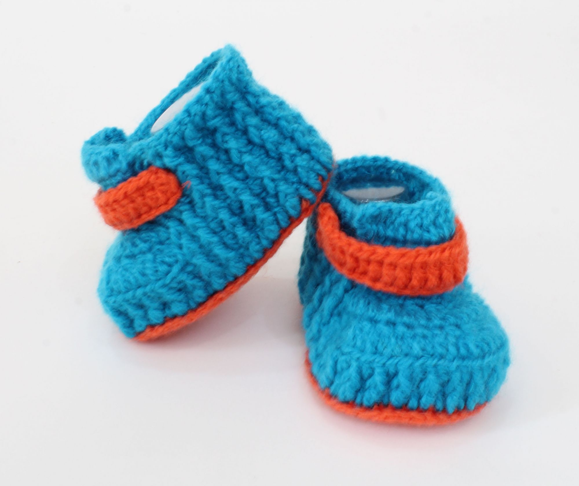 Woonie Handmade Contrast Colors Boots-Blue