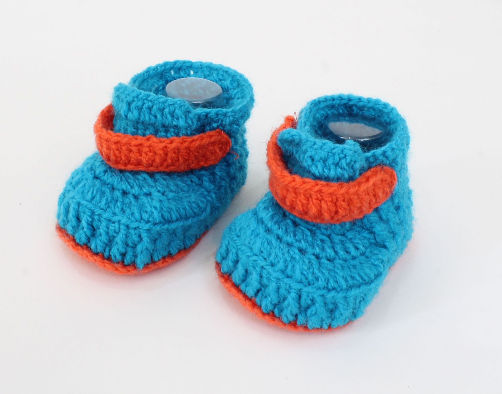 Woonie Handmade Contrast Colors Boots-Blue