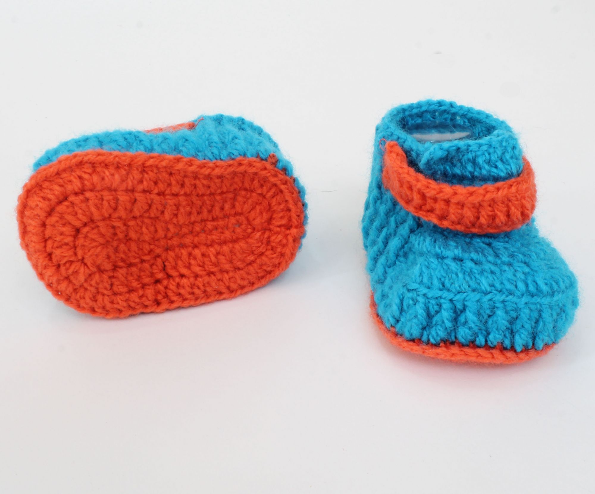 Woonie Handmade Contrast Colors Boots-Blue