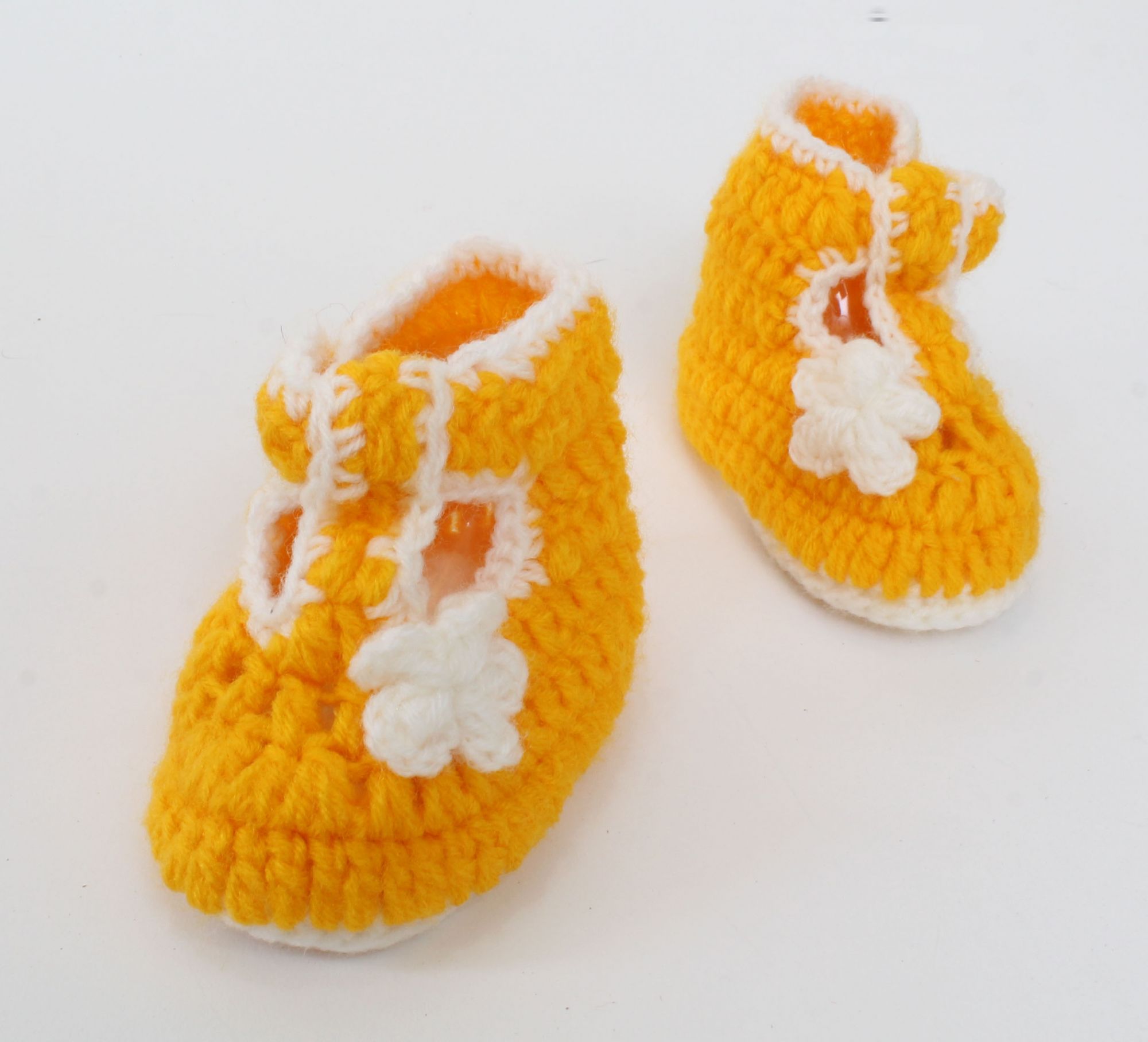 Woonie Handmade Floral Booties -Yellow