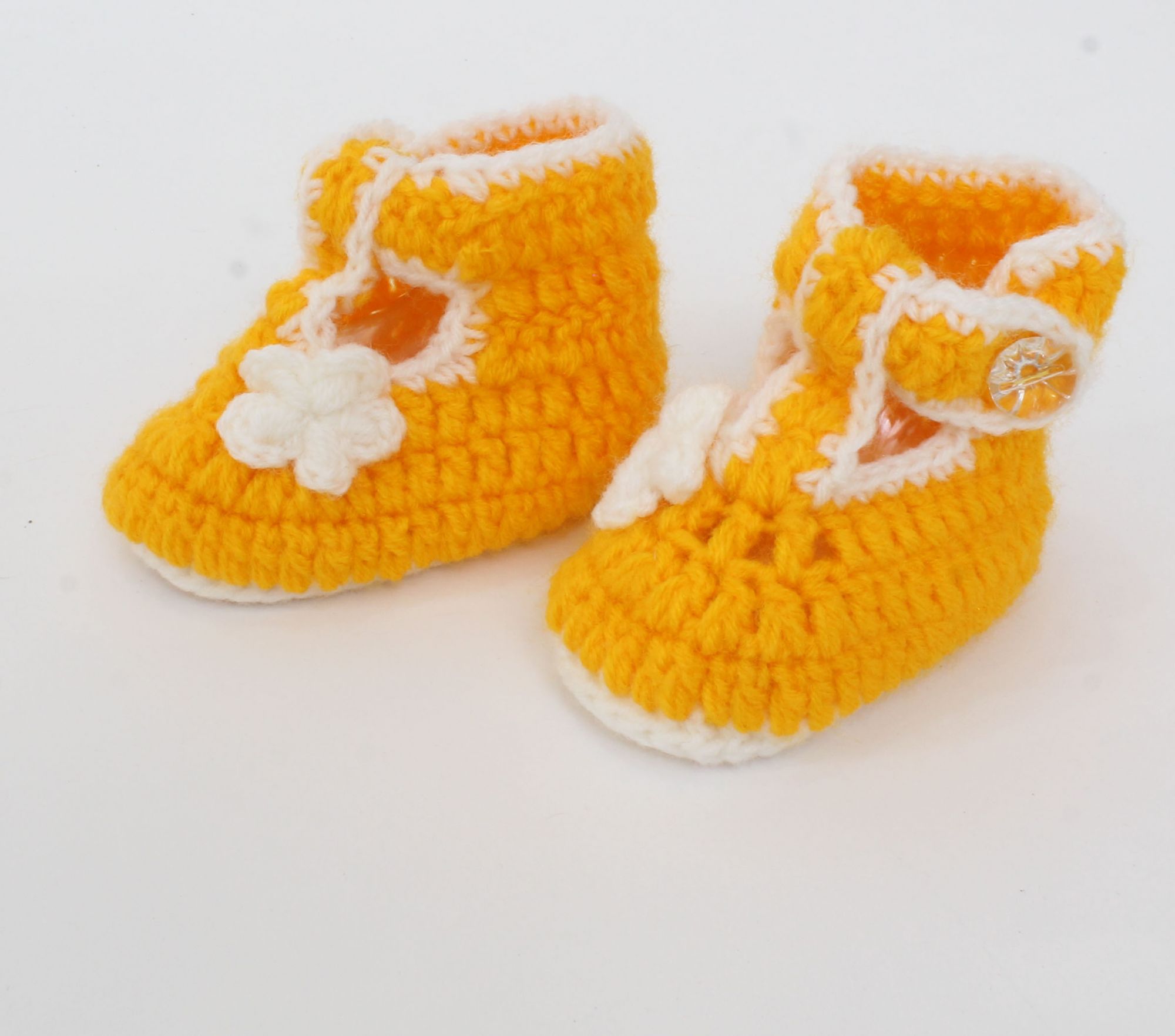 Woonie Handmade Floral Booties -Yellow