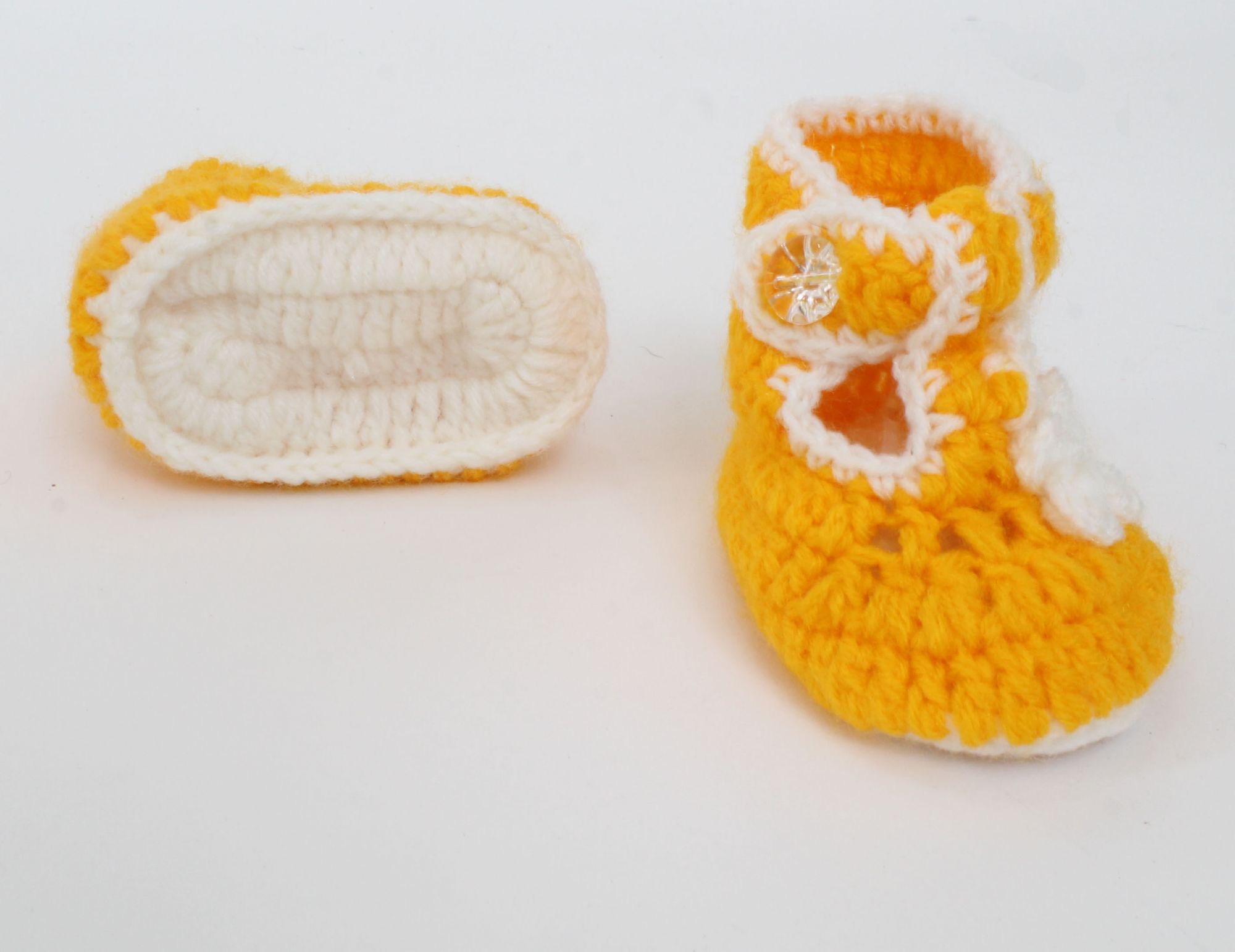 Woonie Handmade Floral Booties -Yellow