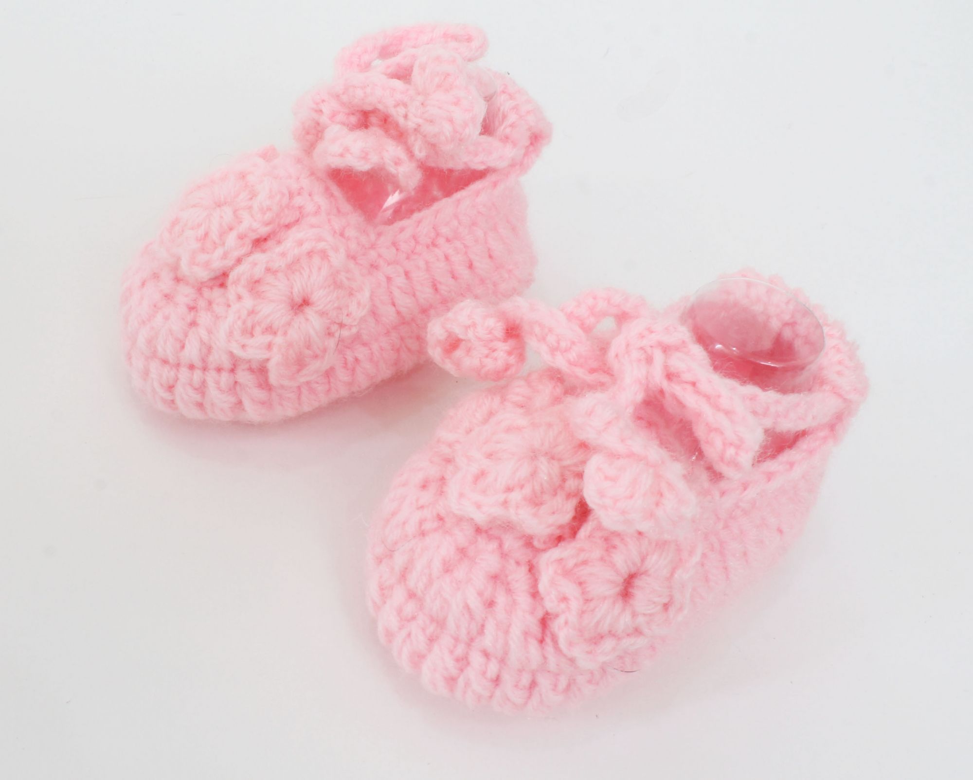 Woonie Handmade Floral Booties With Headband-Peach